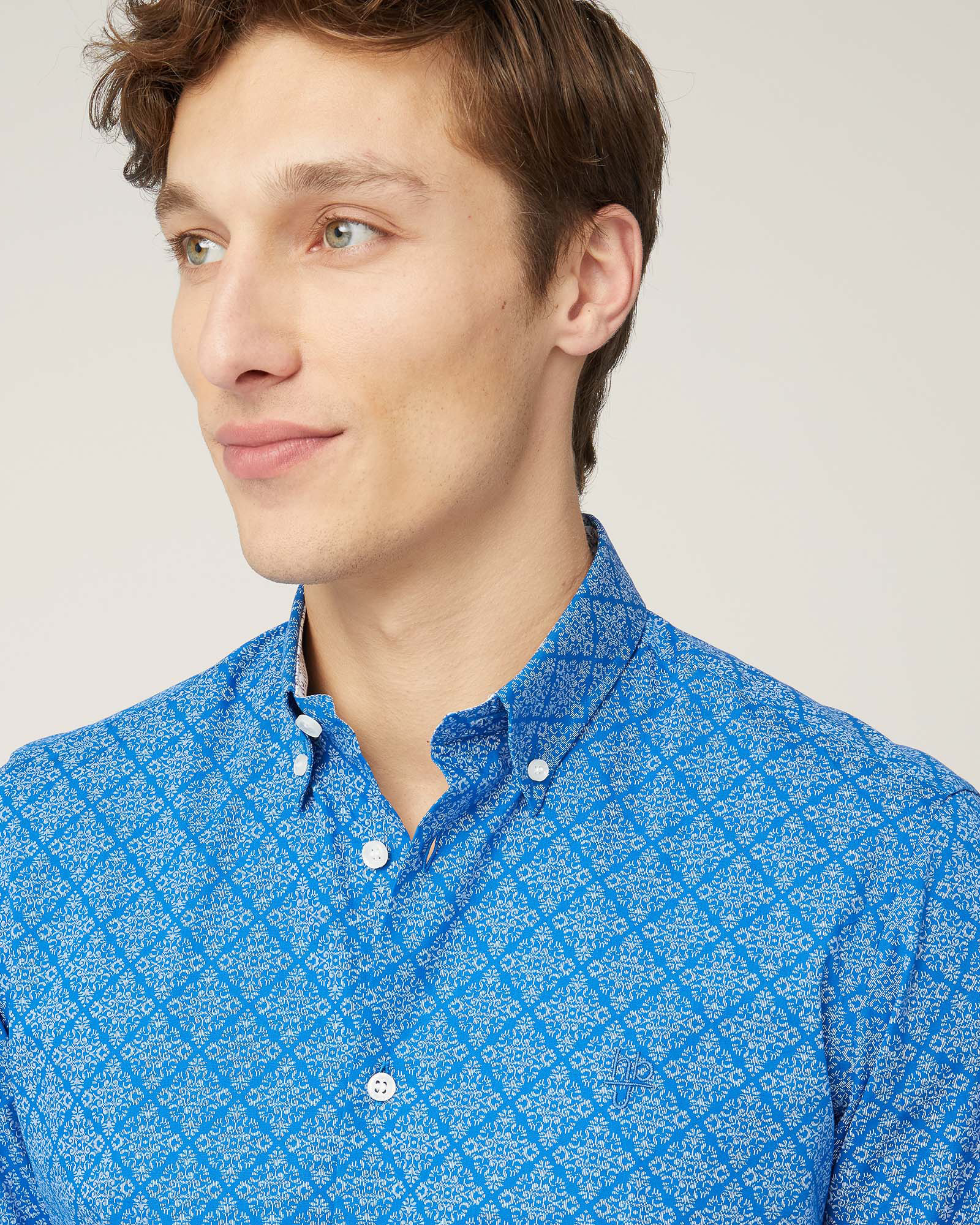 Floral Print Shirt, Electric Blue, large image number 2