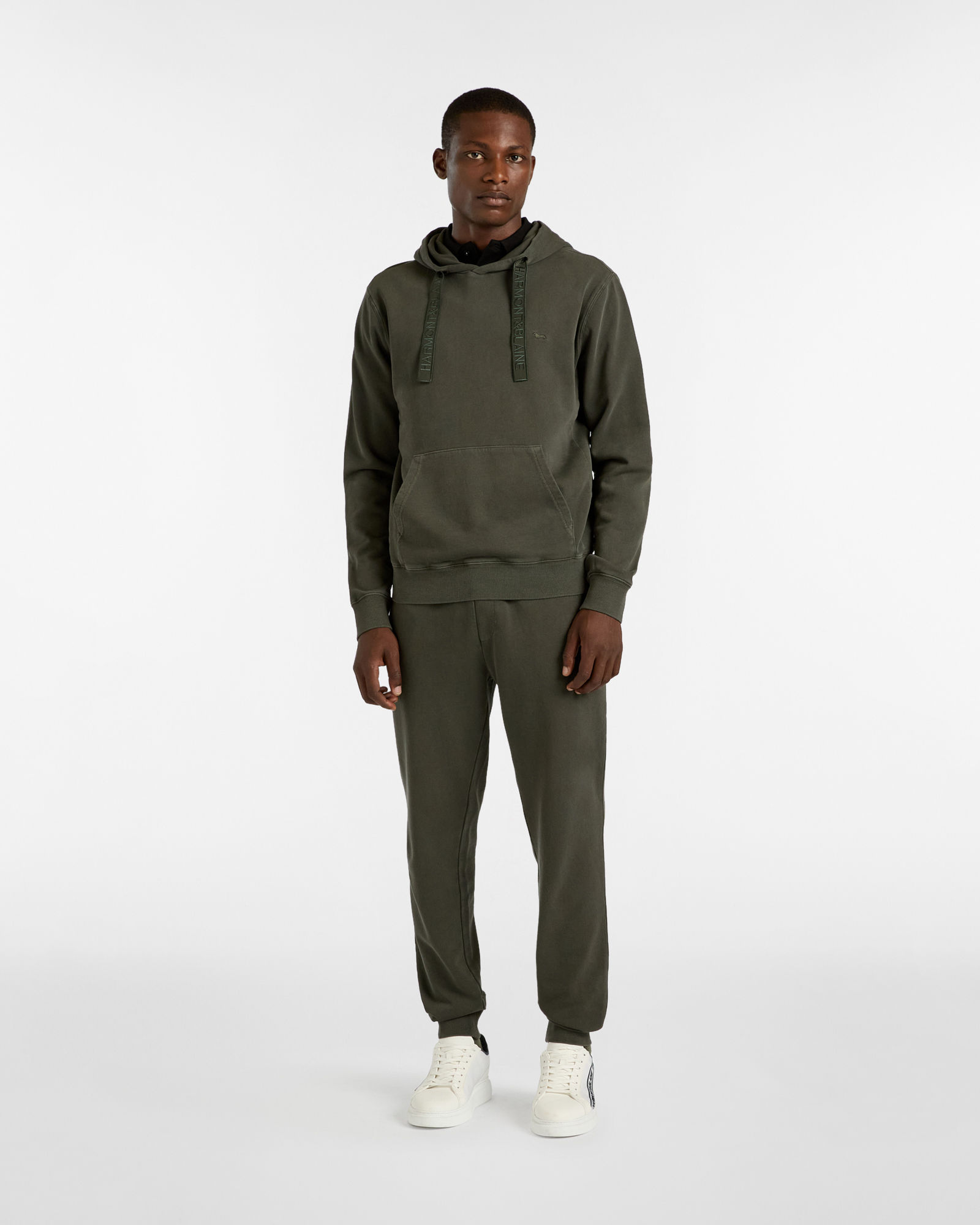 Hooded Sweatshirt Suit, Green, large