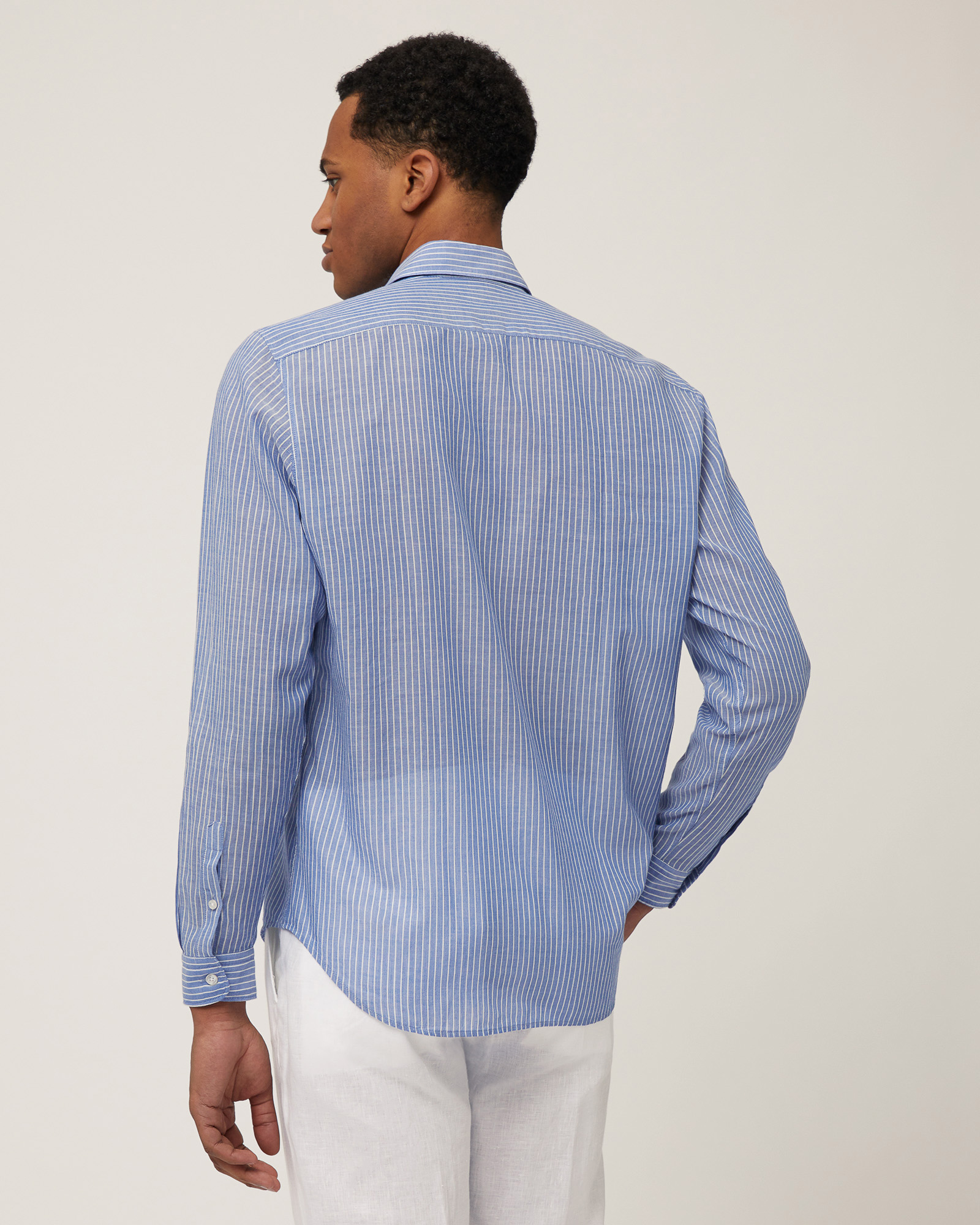 Lightweight Cotton Shirt, Aqua Blue, large image number 1