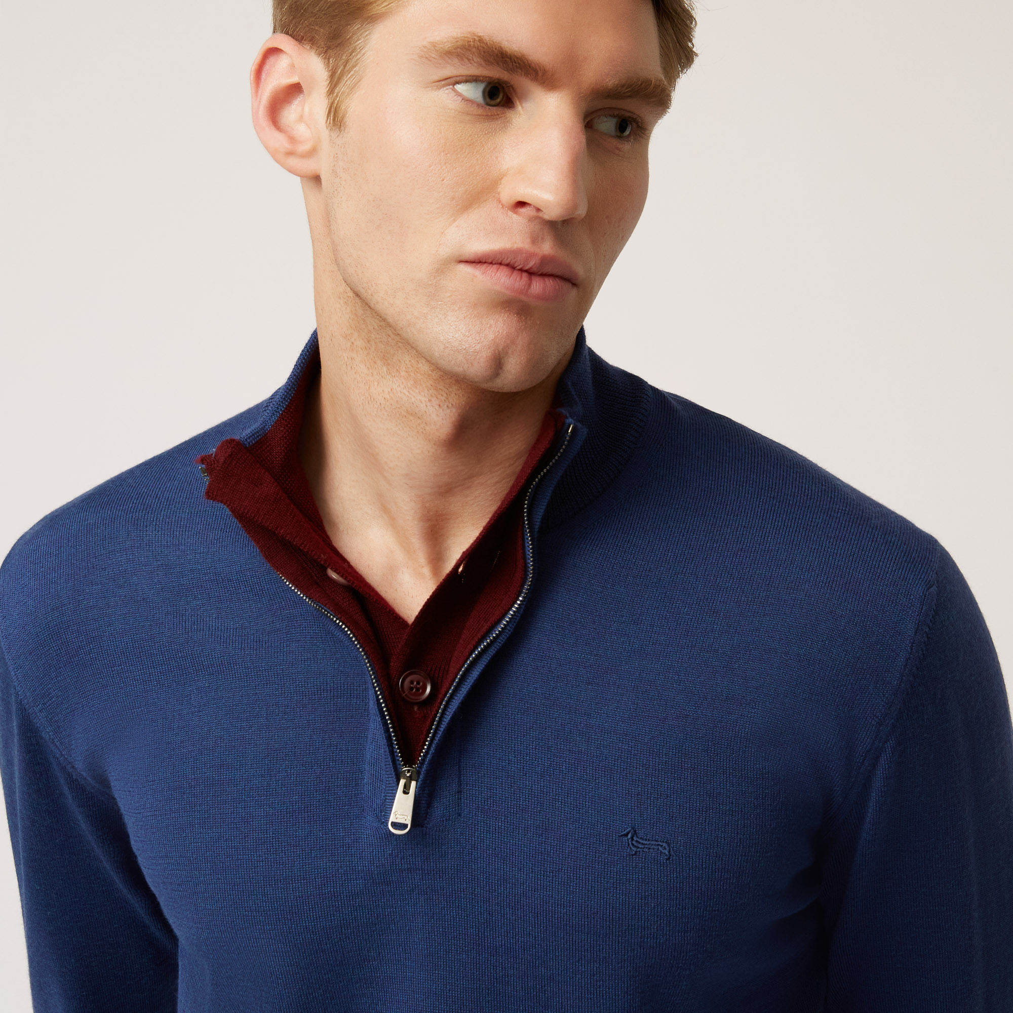 Half-Zip Pullover With Buttons, Light Blue, large image number 2