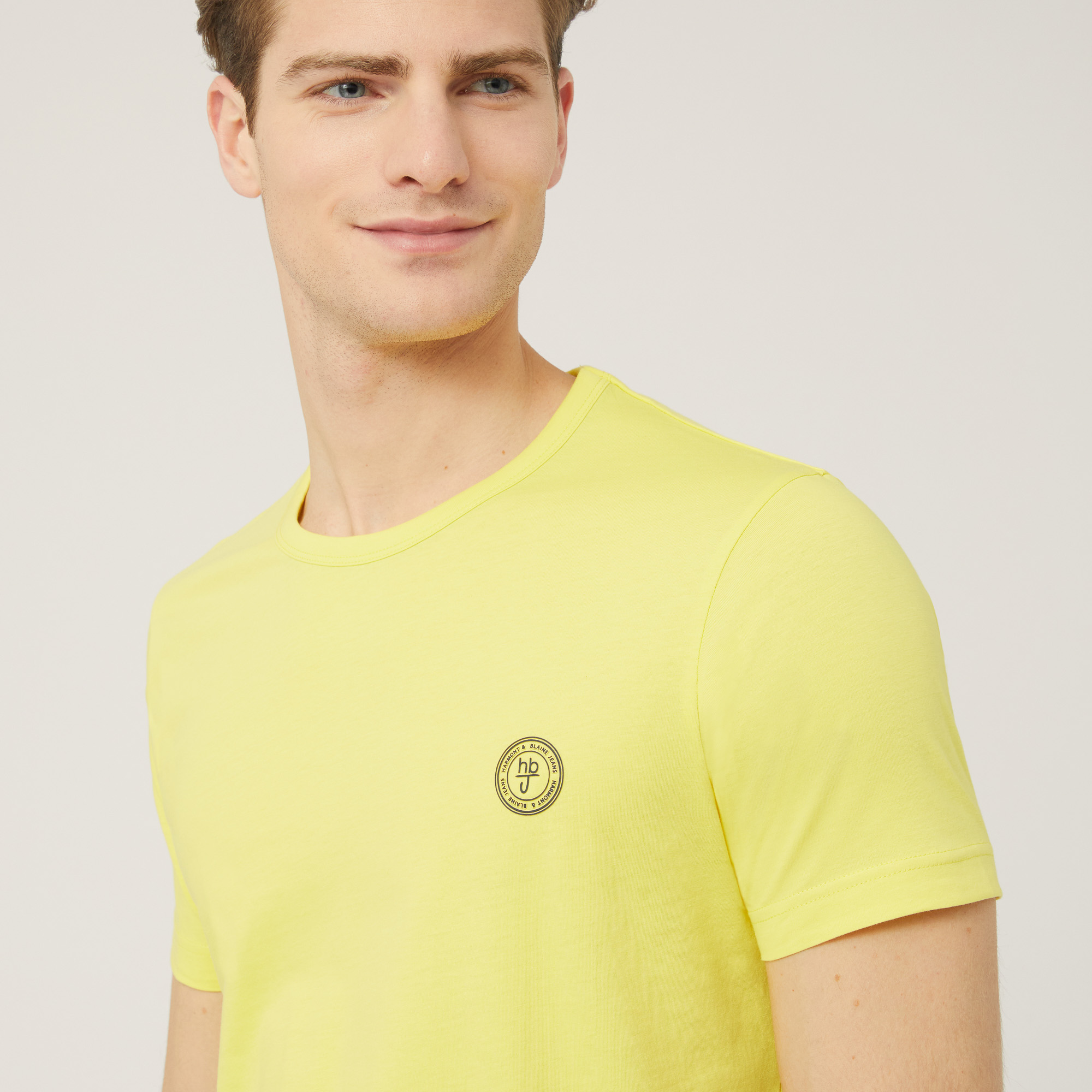 T-Shirt In Cotone Con Logo, Giallo, large image number 2