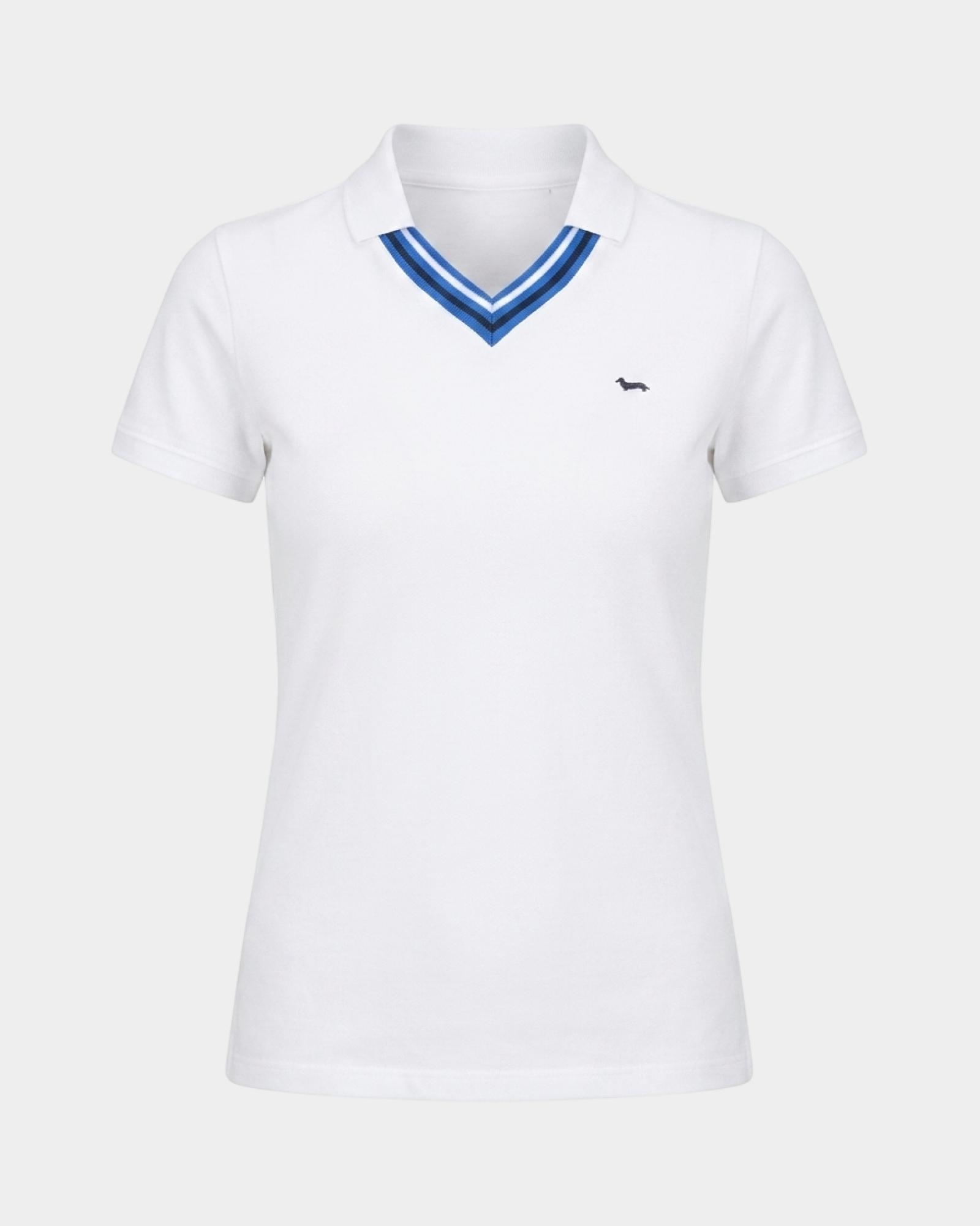 Women's short-sleeve  stretch cotton, WHITE, large