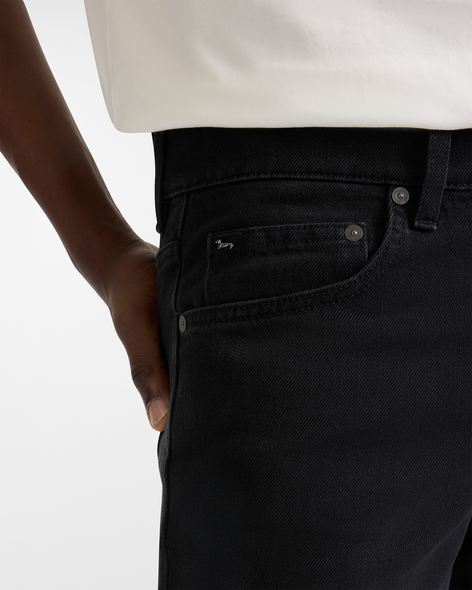 5 Pocket Narrow Fit Jeans, Black, large image number 2