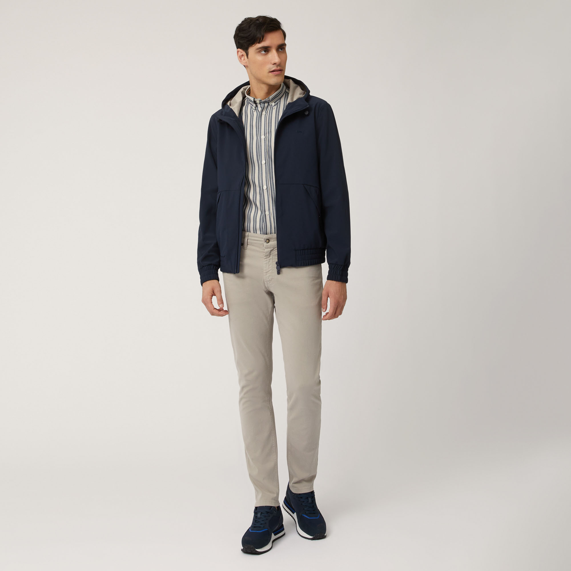 Bomber À Capuche En Softshell, Bleu, large image number 3