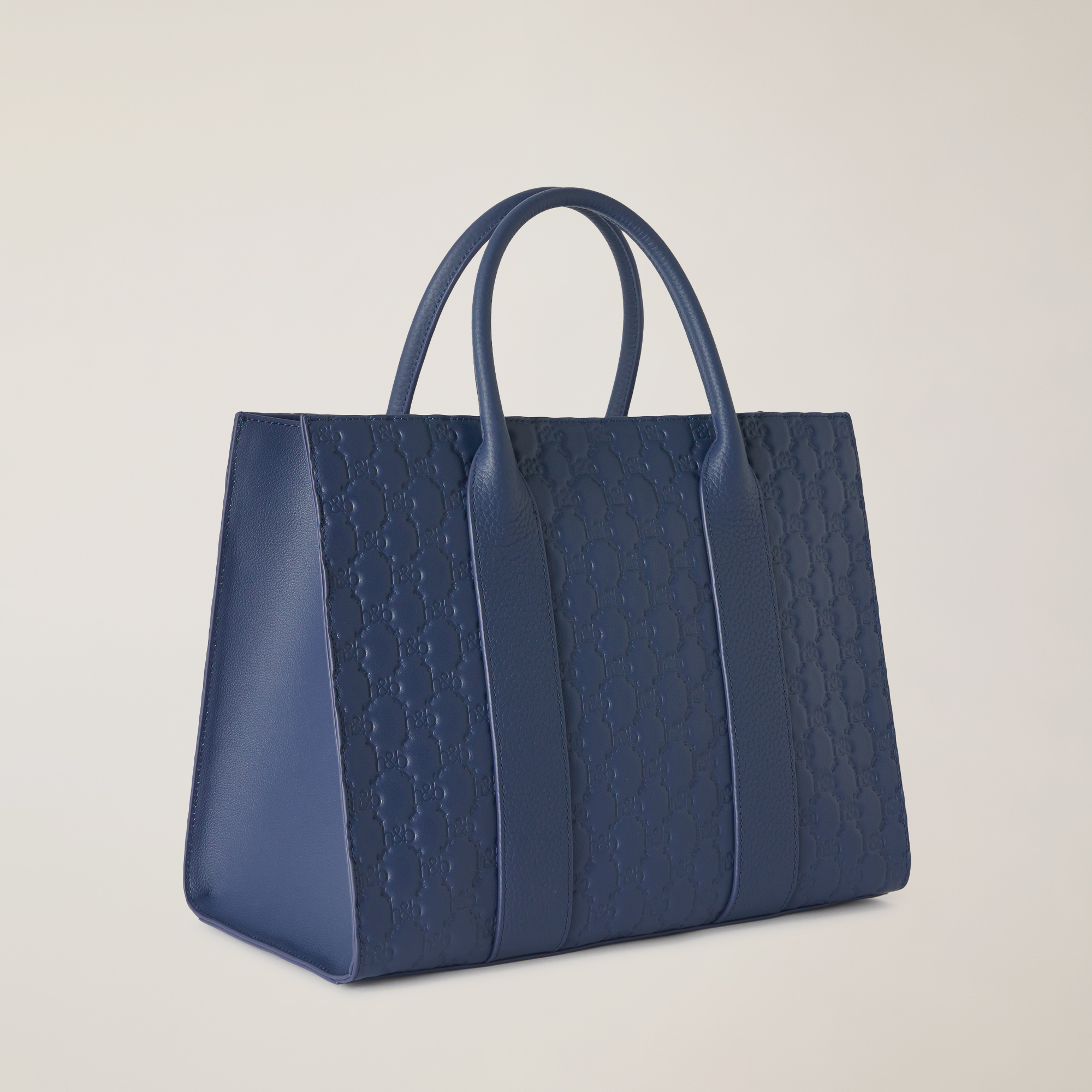 Handbag with Monogram, Blue, large image number 1