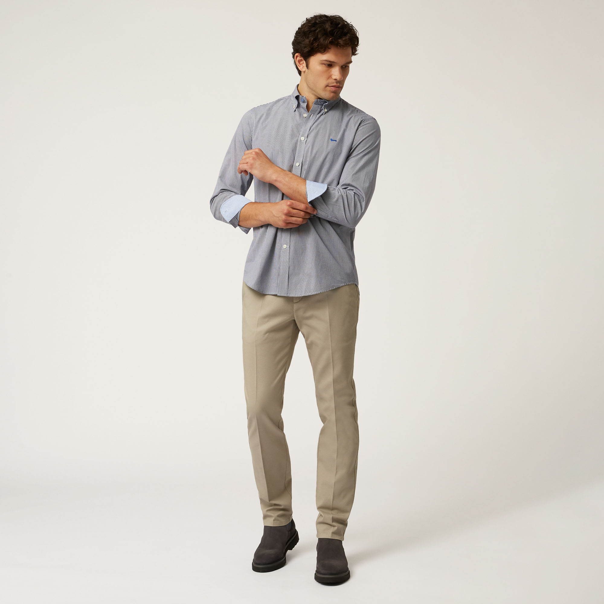 Organic Cotton Shirt With Contrasting Inner Detail, Blue, large image number 3