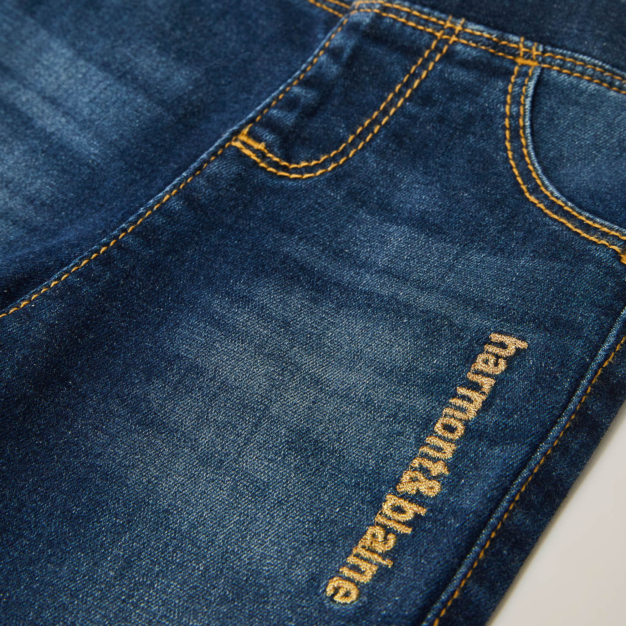 Super-stretch denim , Blue denim, large image number 2