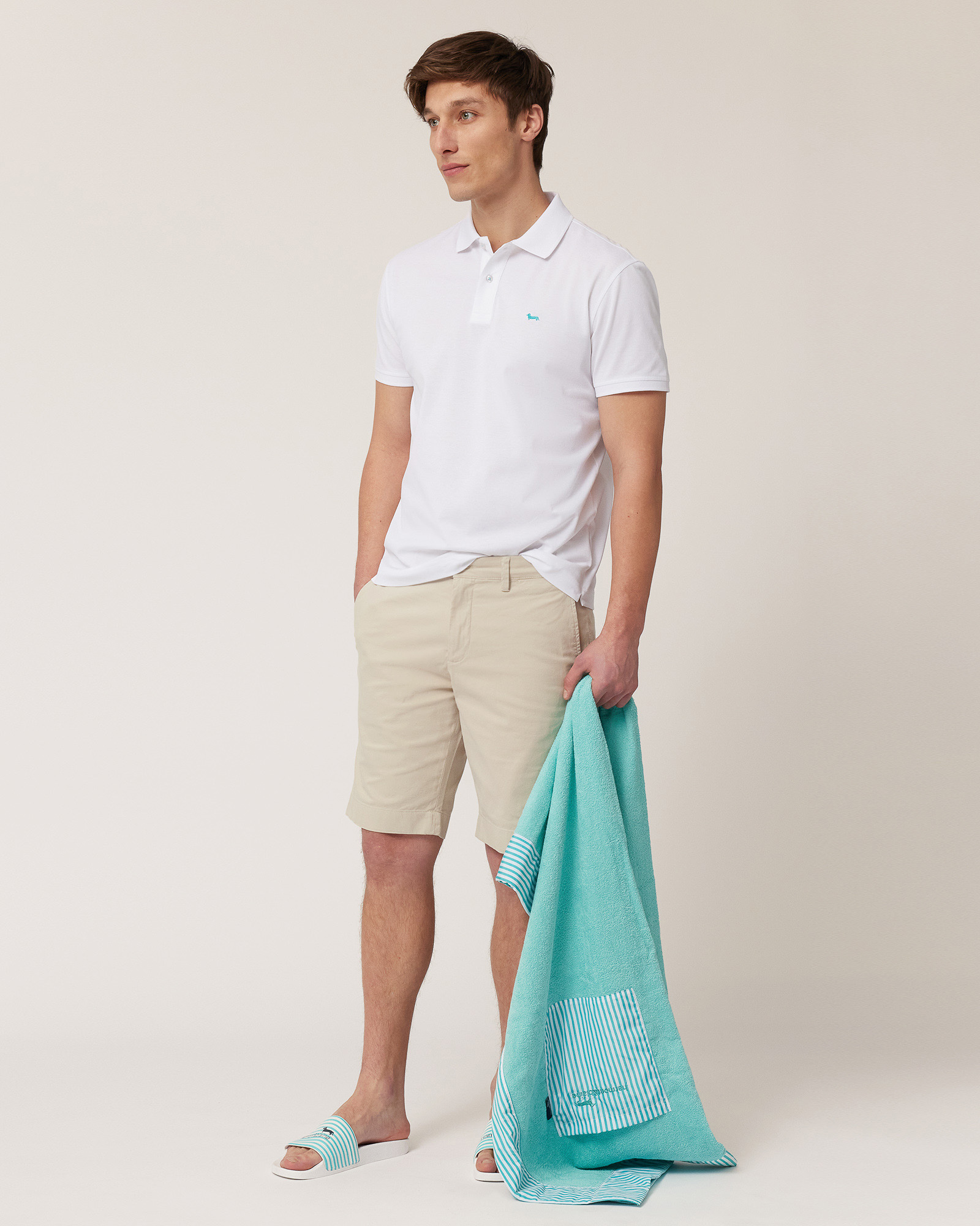 Cotton Polo with Dachshund, White, large image number 3