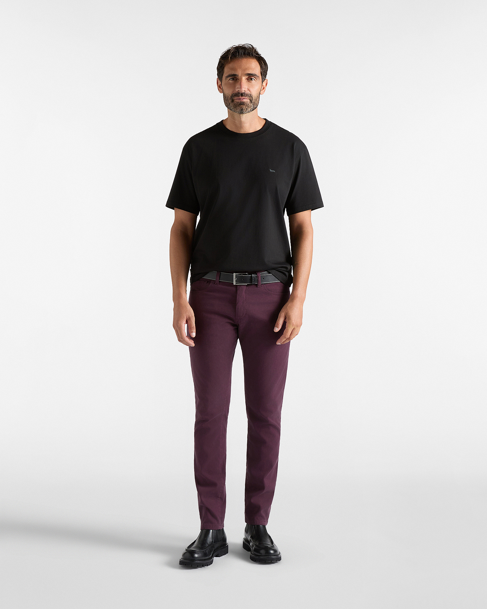 Men's relaxed-fit T-shirt in 100% pure cotton, BLACK, large image number 3