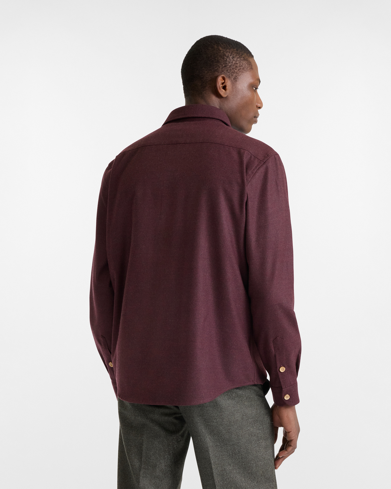 Camisa Oversize de Franela con Bolsillos Aplicados