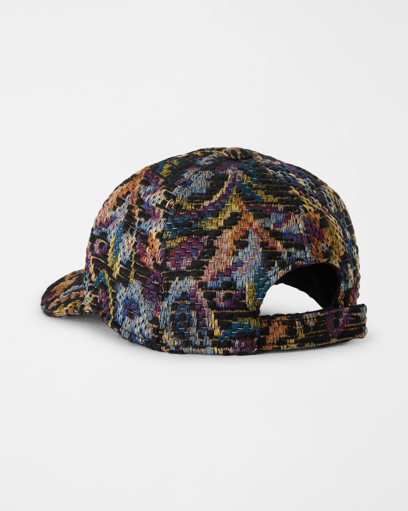 Women&rsquo;s baseball cap in paisley fabric, BLACK, large