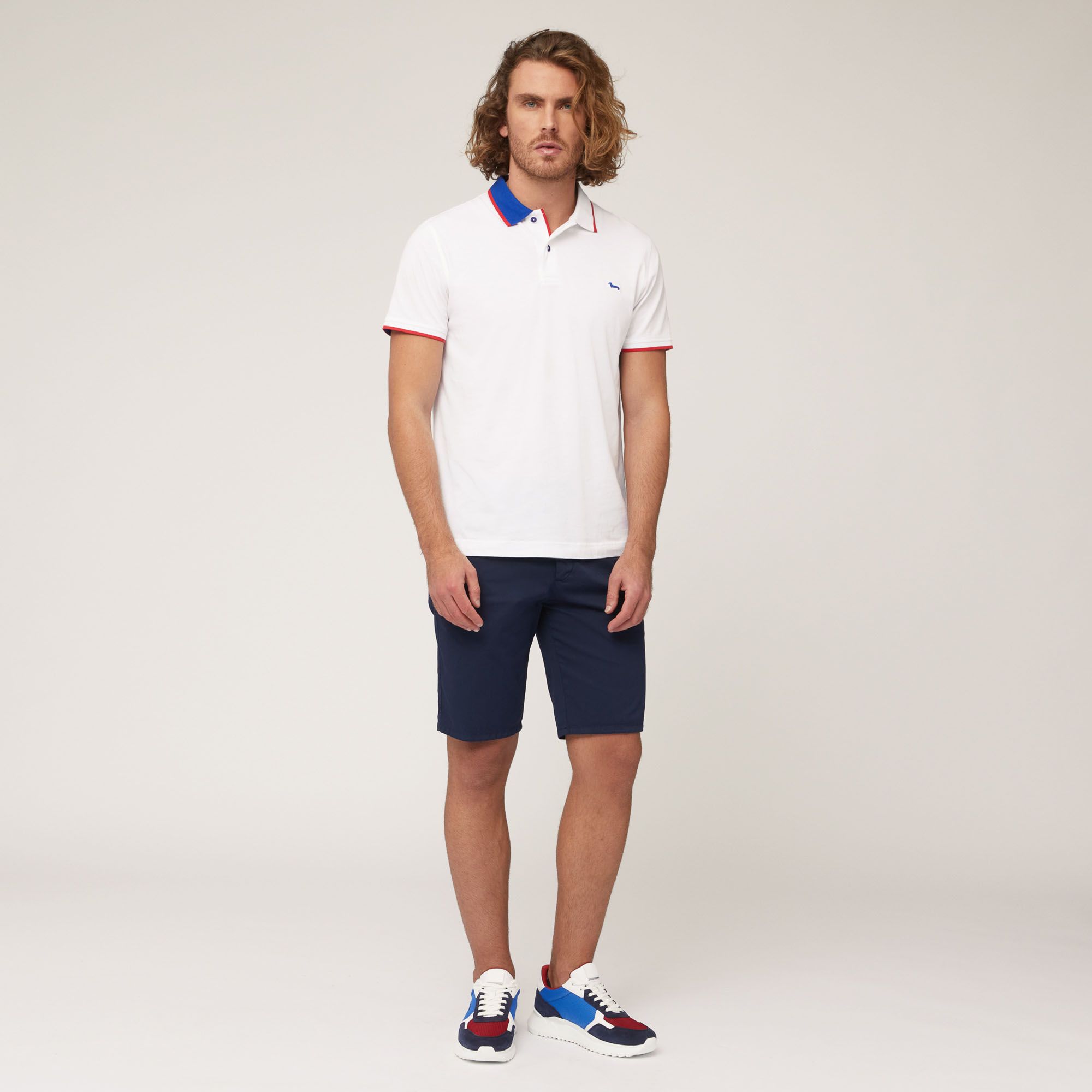 Polo with Two-Tone Collar, White, large image number 3