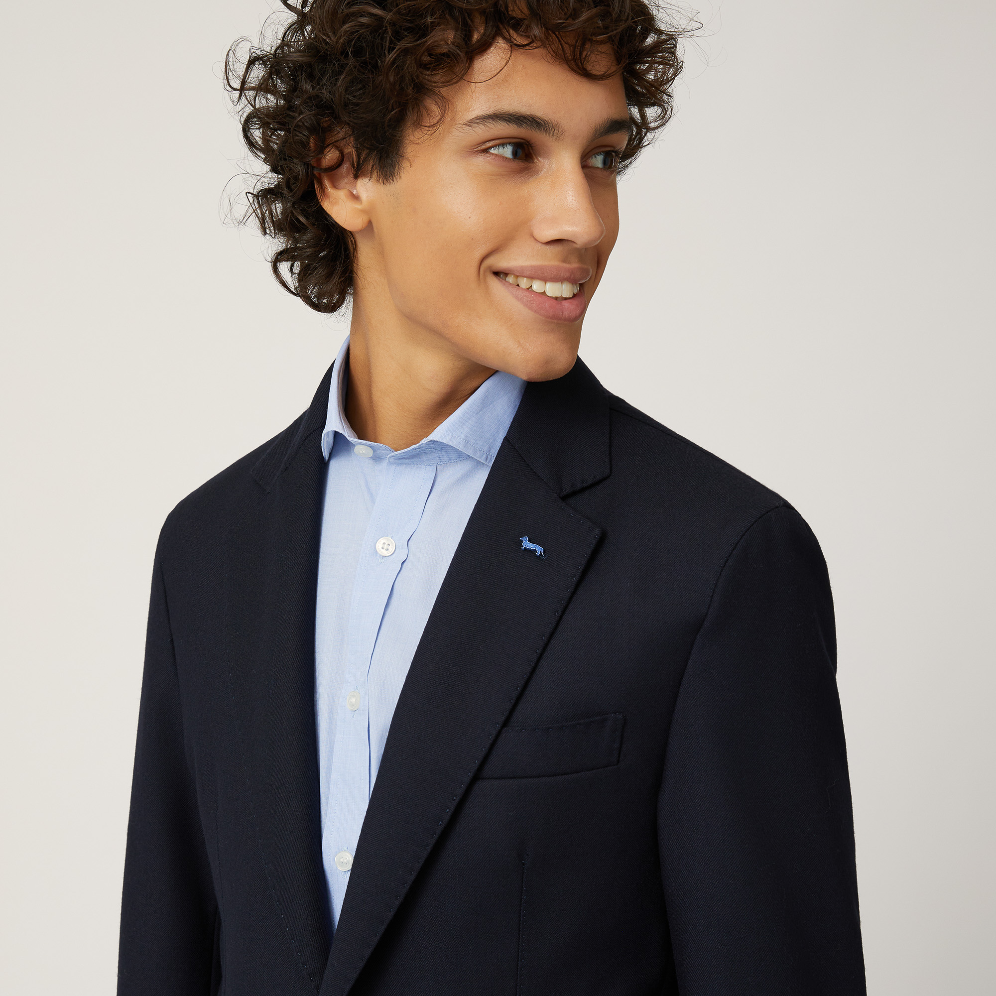 Wool Jacket With Dachshund Pin Luxury italian Coats and Jackets