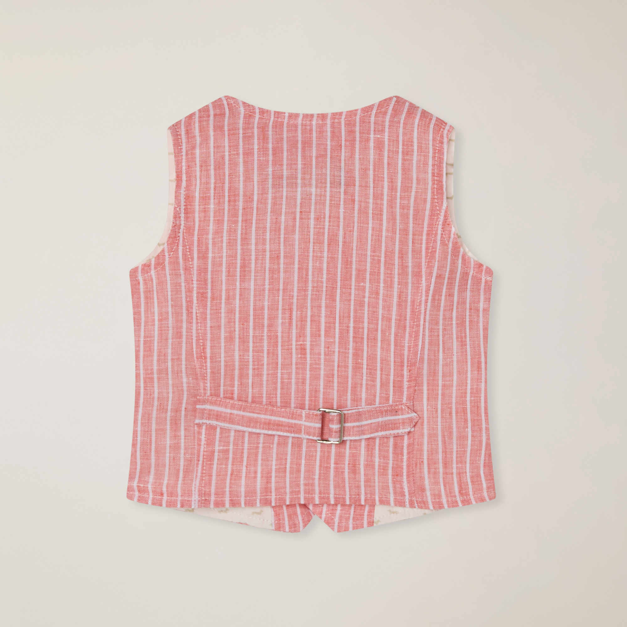 Striped linen gilet, Dark Pink, large image number 1