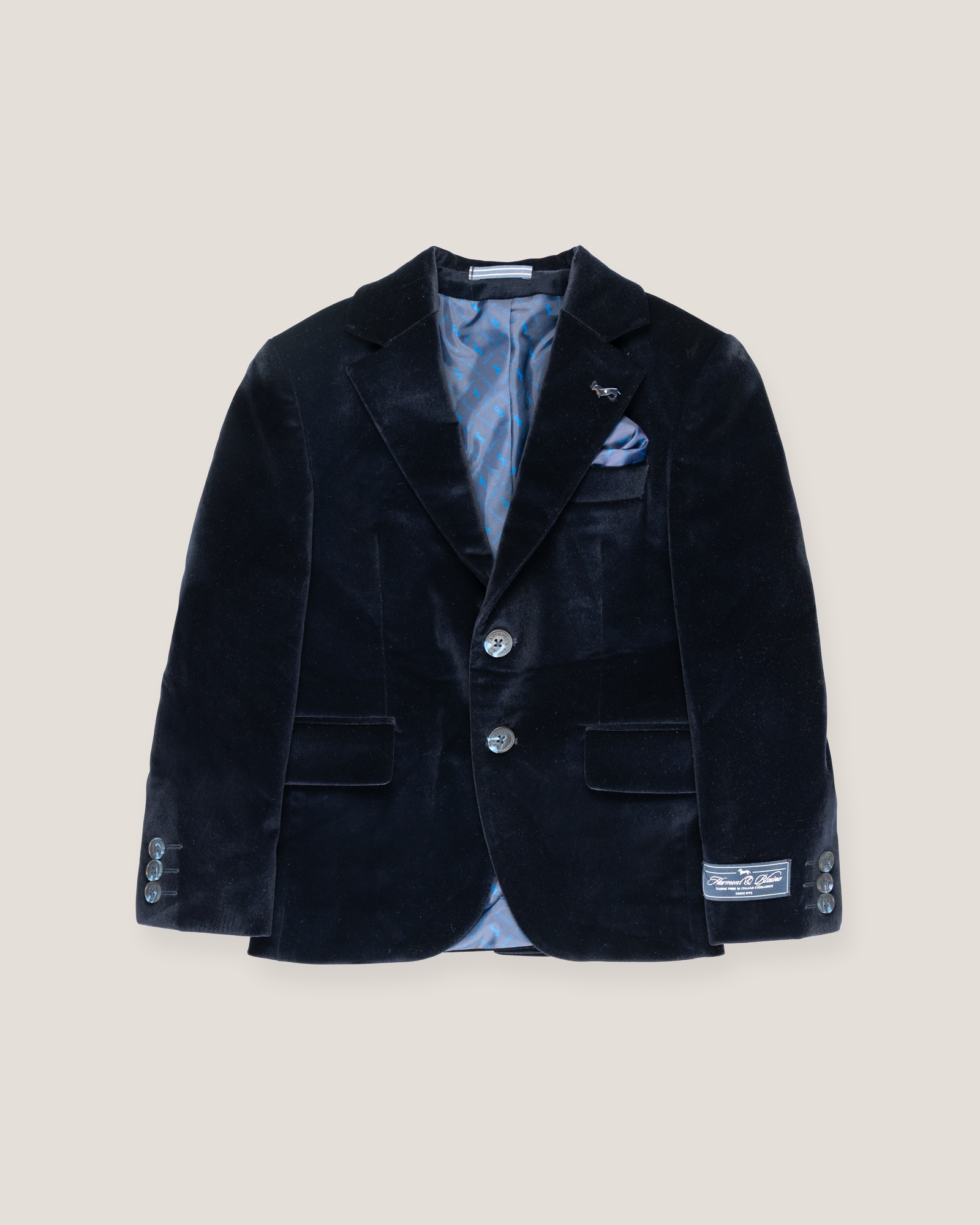 Single-breasted velvet blazer