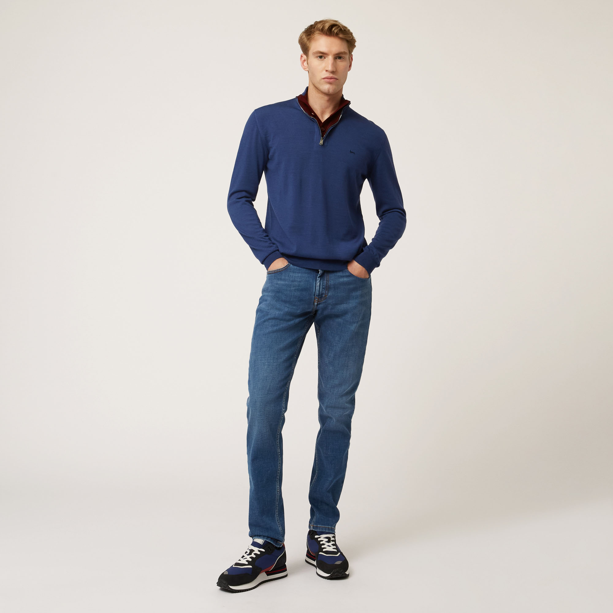 Half-Zip Pullover With Buttons, Light Blue, large image number 3