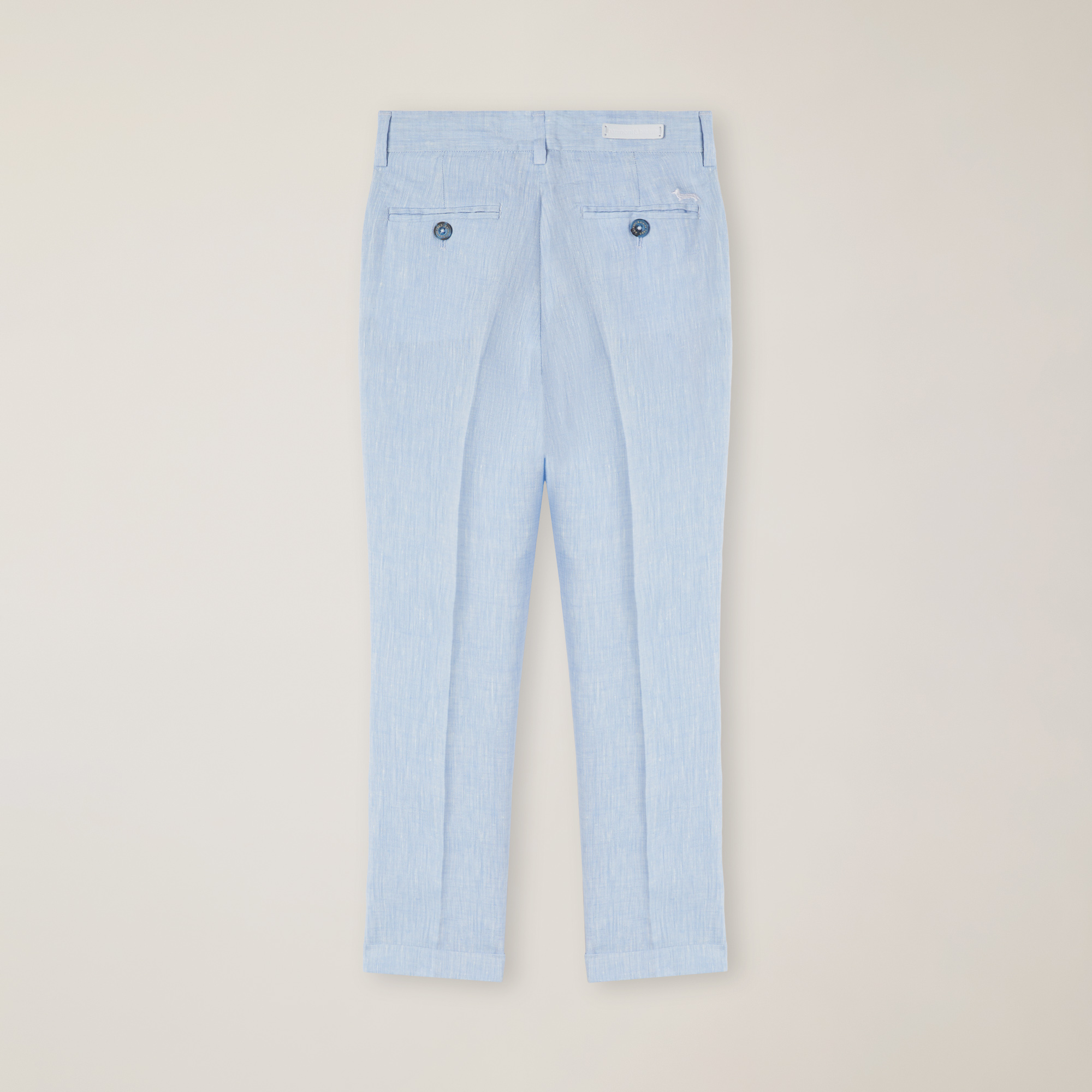 Linen melange slash-pocket pants, PALE SKY BLUE, large image number 1