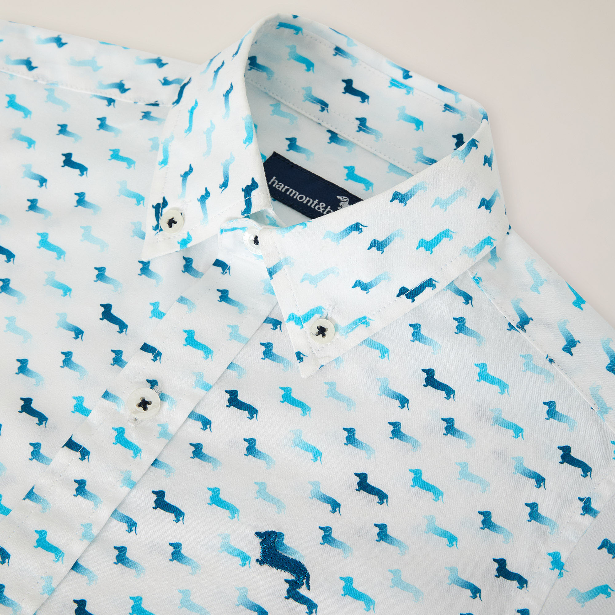 Chemise avec logo imprimé all-over, Bleu clair, large image number 2