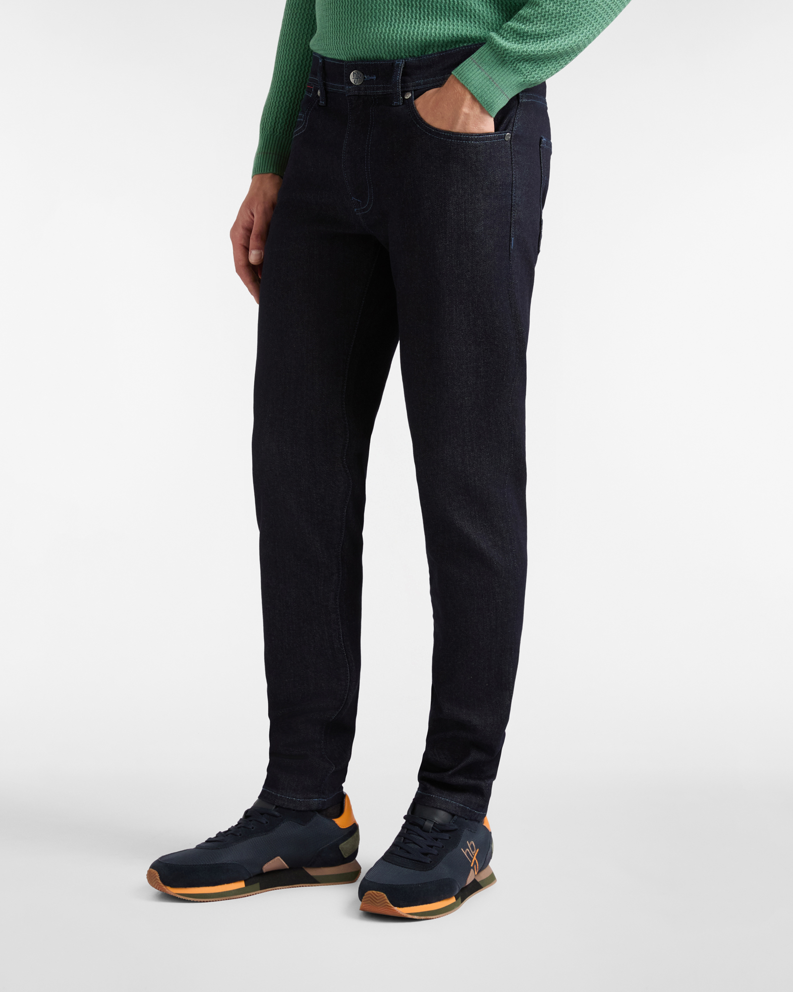 Slim Fit Five-Pocket Jeans in Stretch Denim, Denim Blue, large image number 0