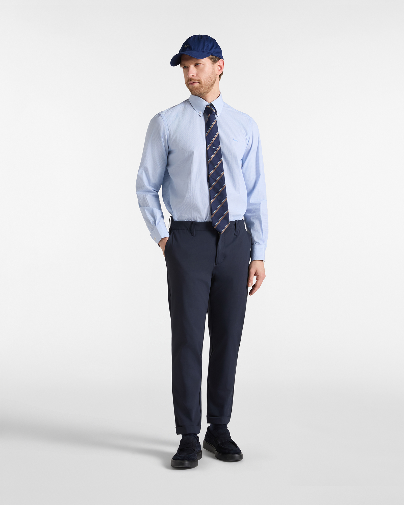 Men&rsquo;s D-Fit stretch nylon chino pants, NAVY BLUE, large