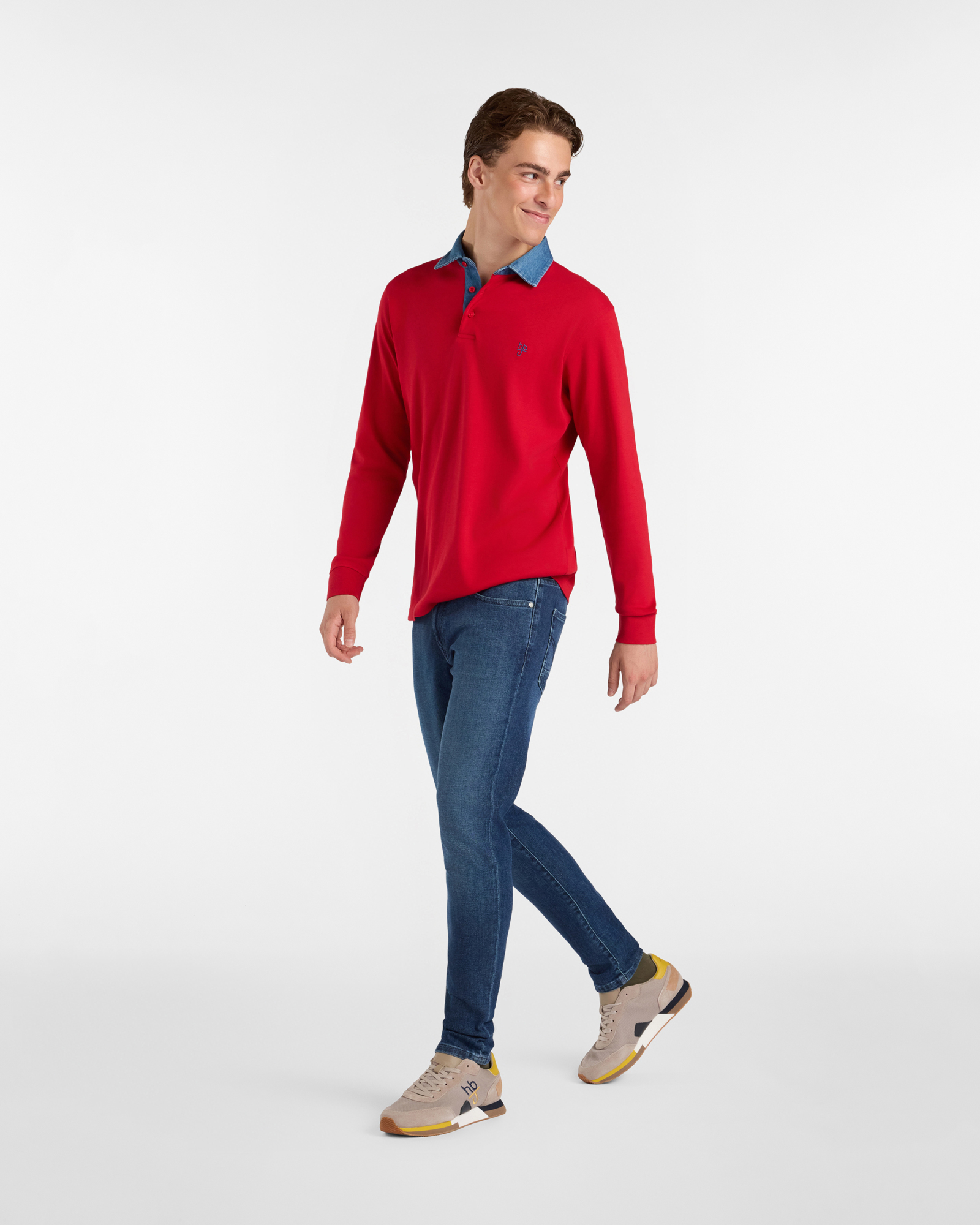 Slim Fit Five-Pocket Jeans in Stretch Denim, Denim Blue, large image number 3