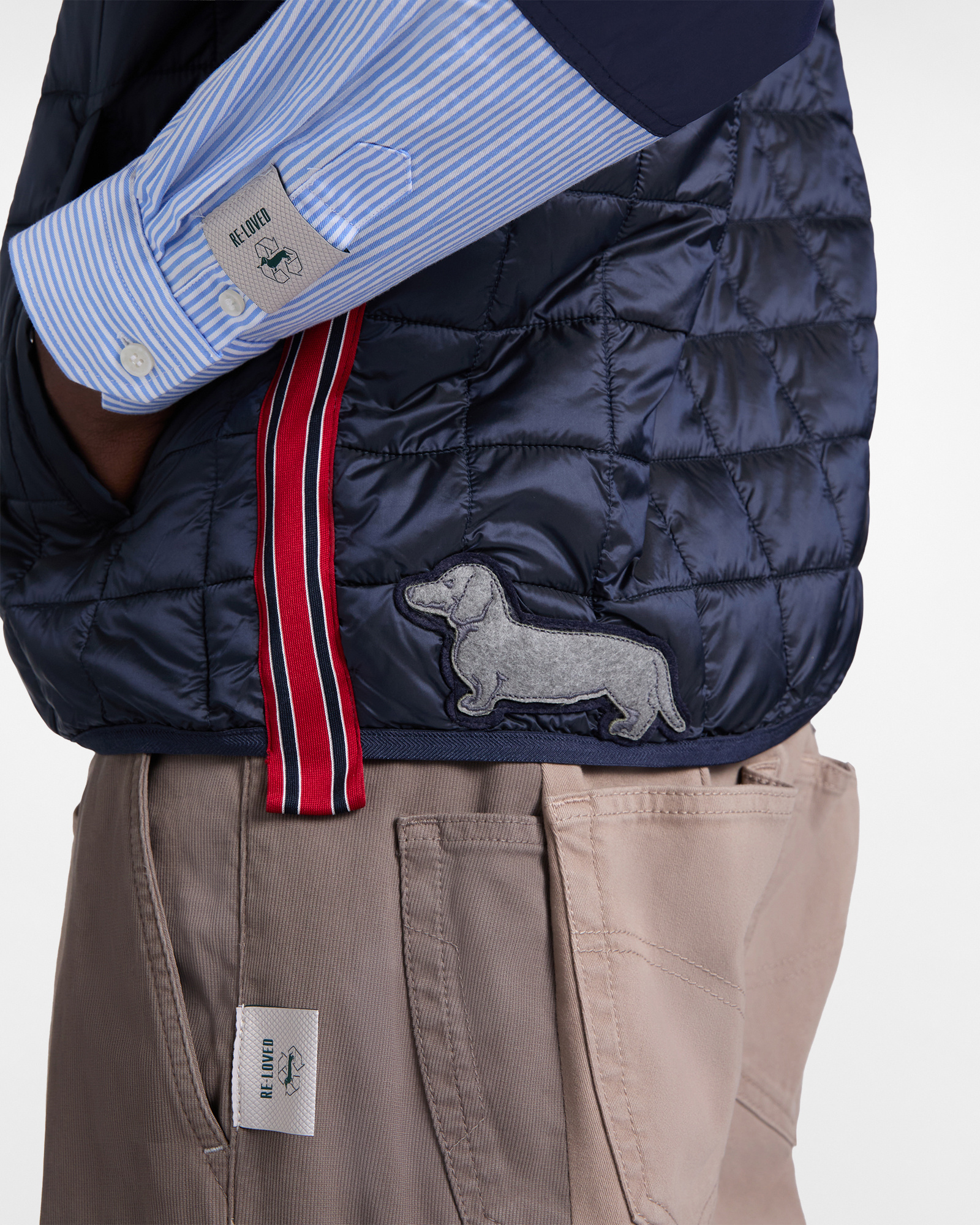 Men's Re-Loved Puffed Shirt vest with sleeves, Blue, large image number 2