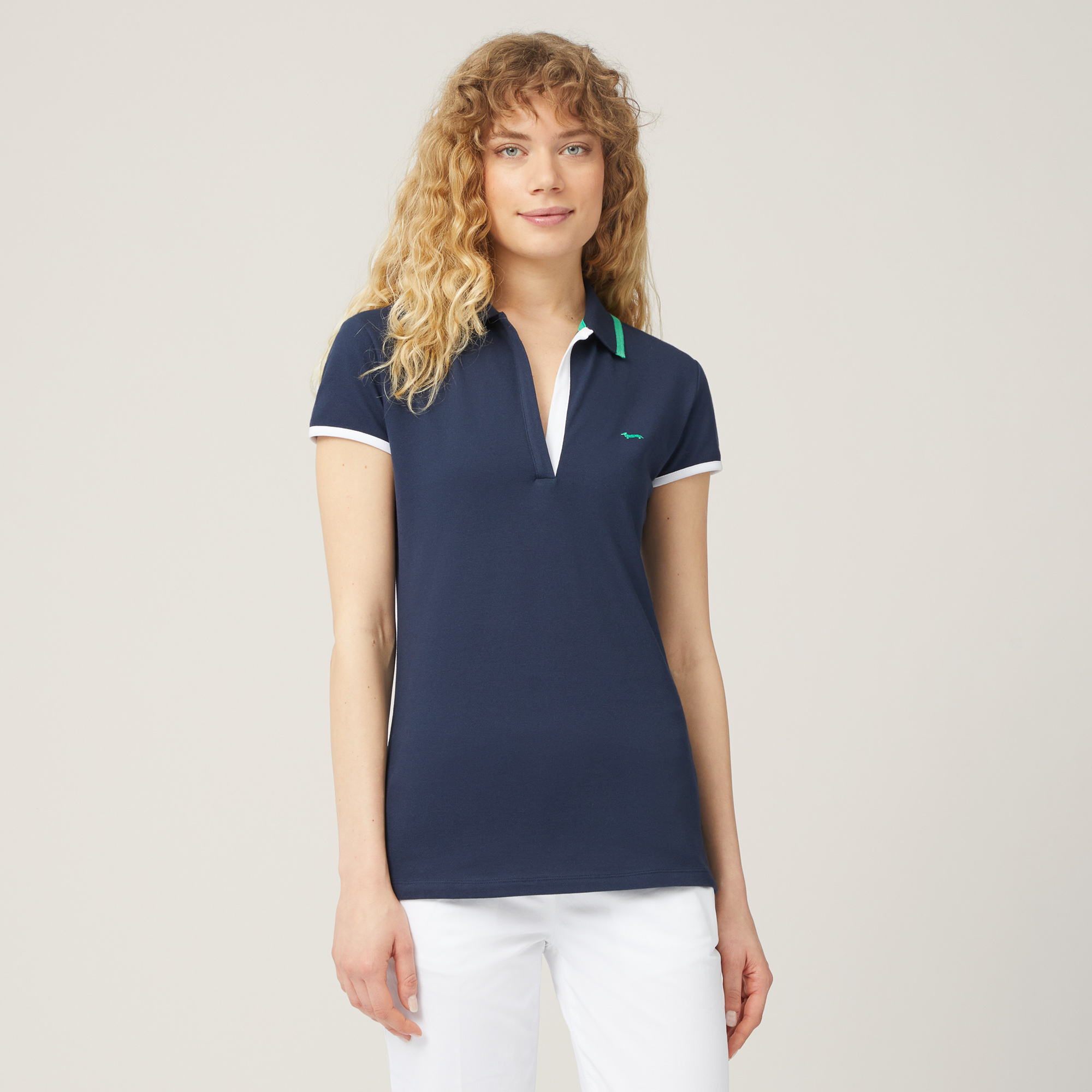 Polo Senza Bottoni, Blu Navy, large