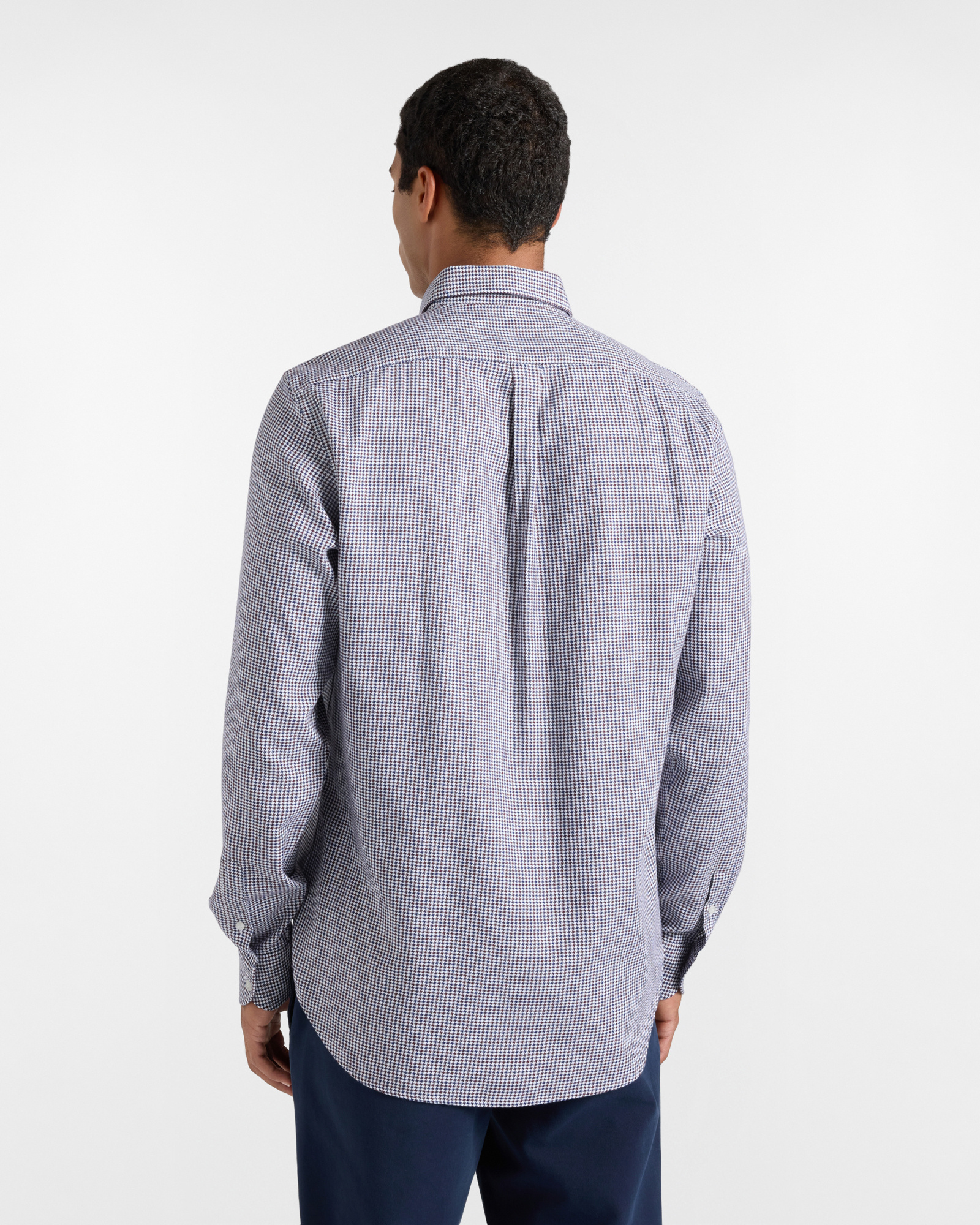 Men's regular-fit textured houndstooth shirt, DARK PURPLE, large image number 2