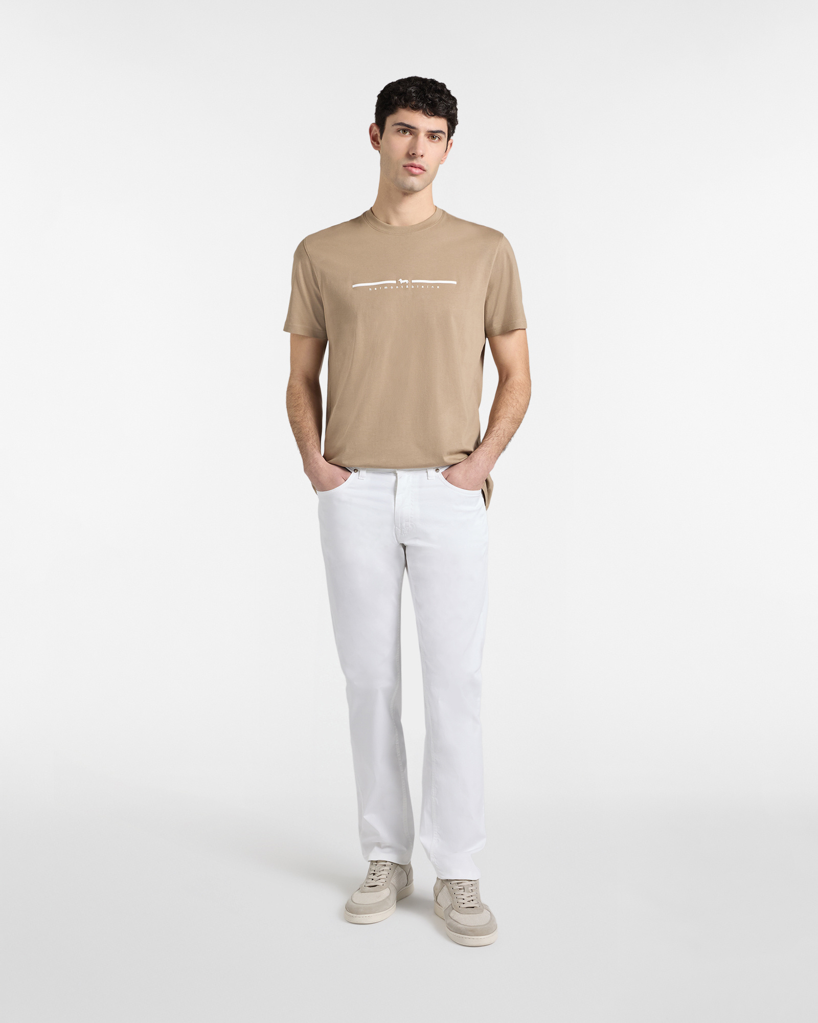 Narrow-fit five-pocket trousers, White, large image number 3