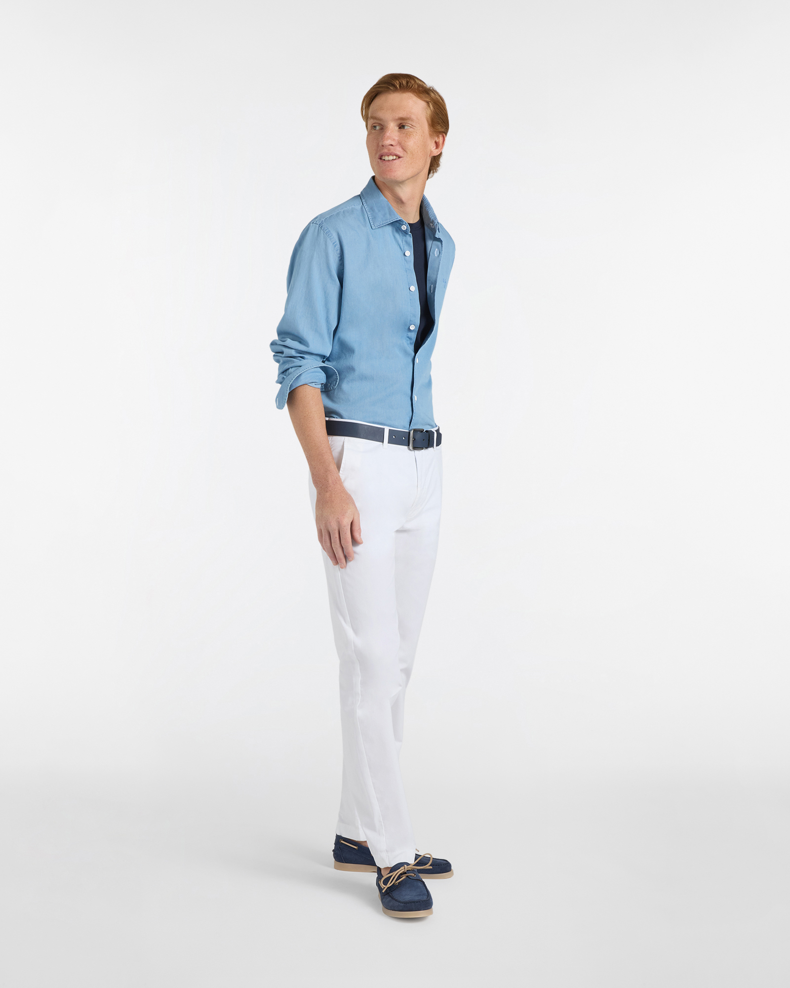 Chino Uomo in Light Twill Narrow Fit, Bianco, large image number 3