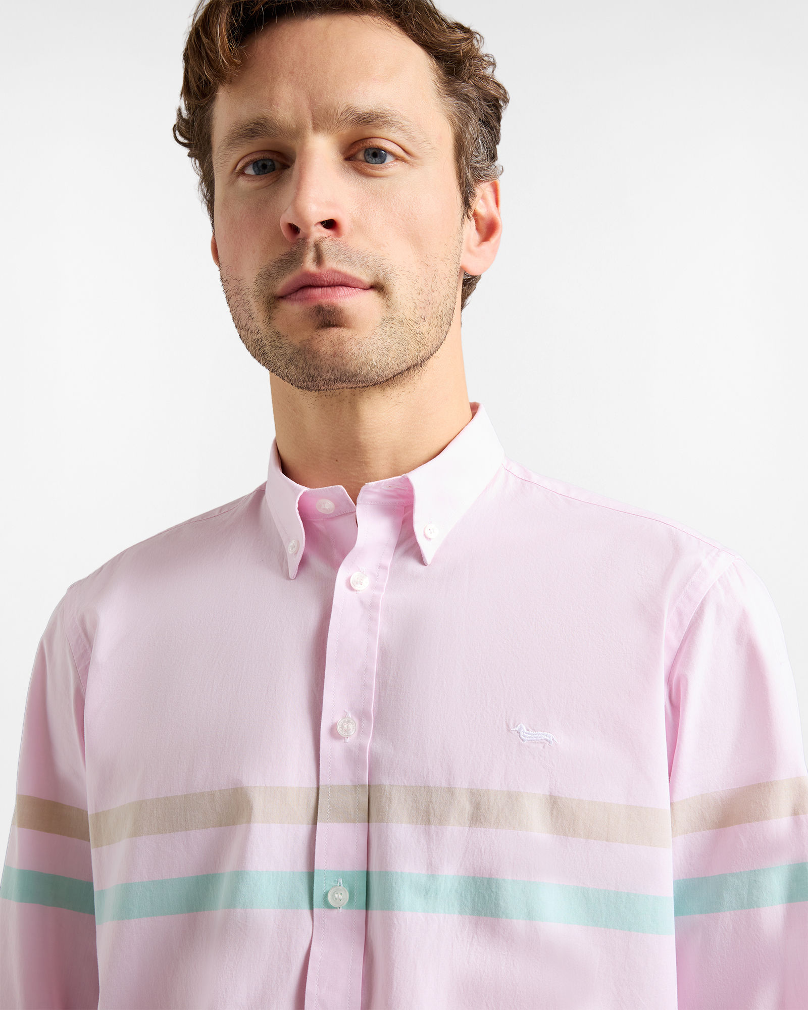 Men's shirt with horizontal stripes