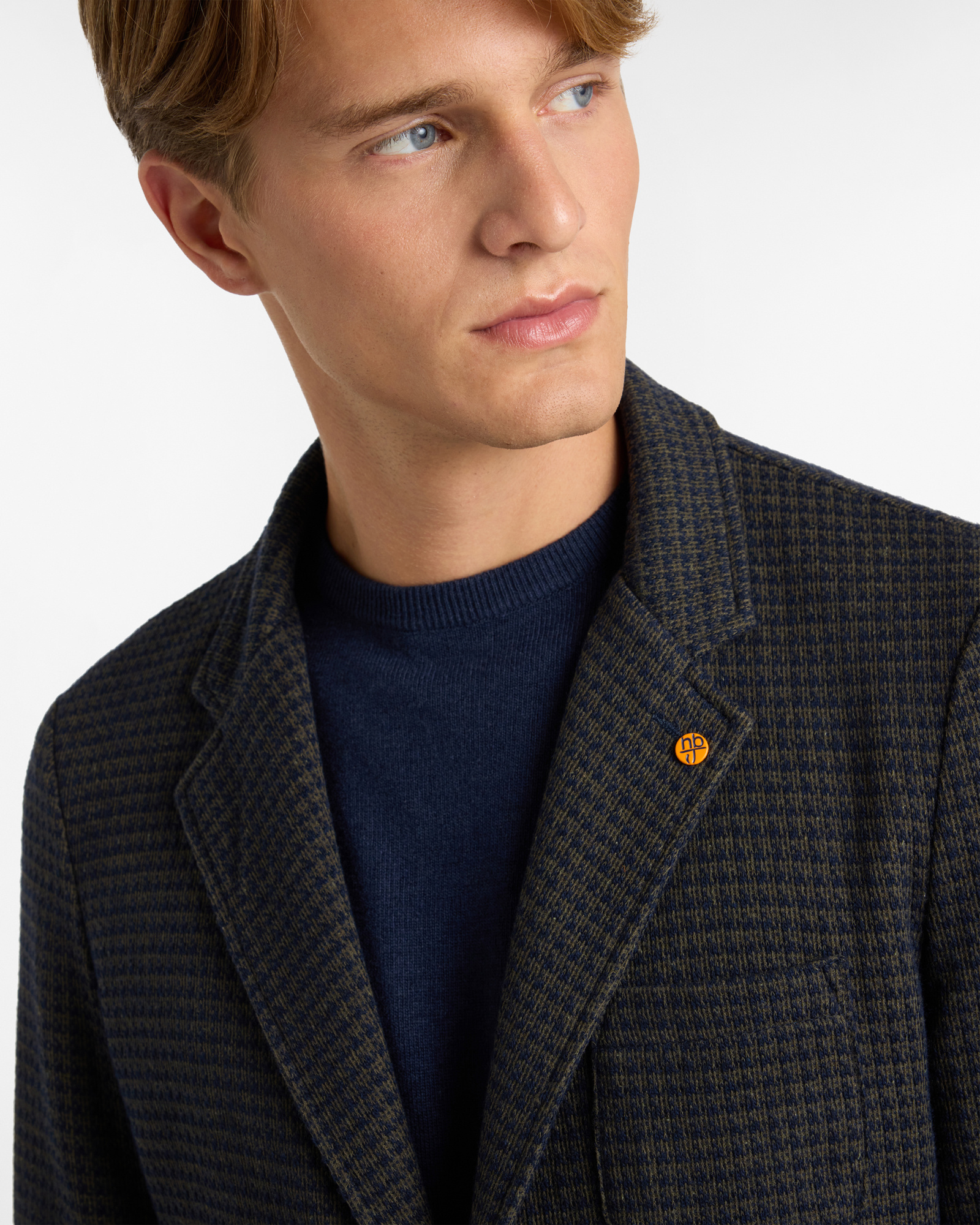 Giacca misto cotone con check, Verde Oliva, large image number 2