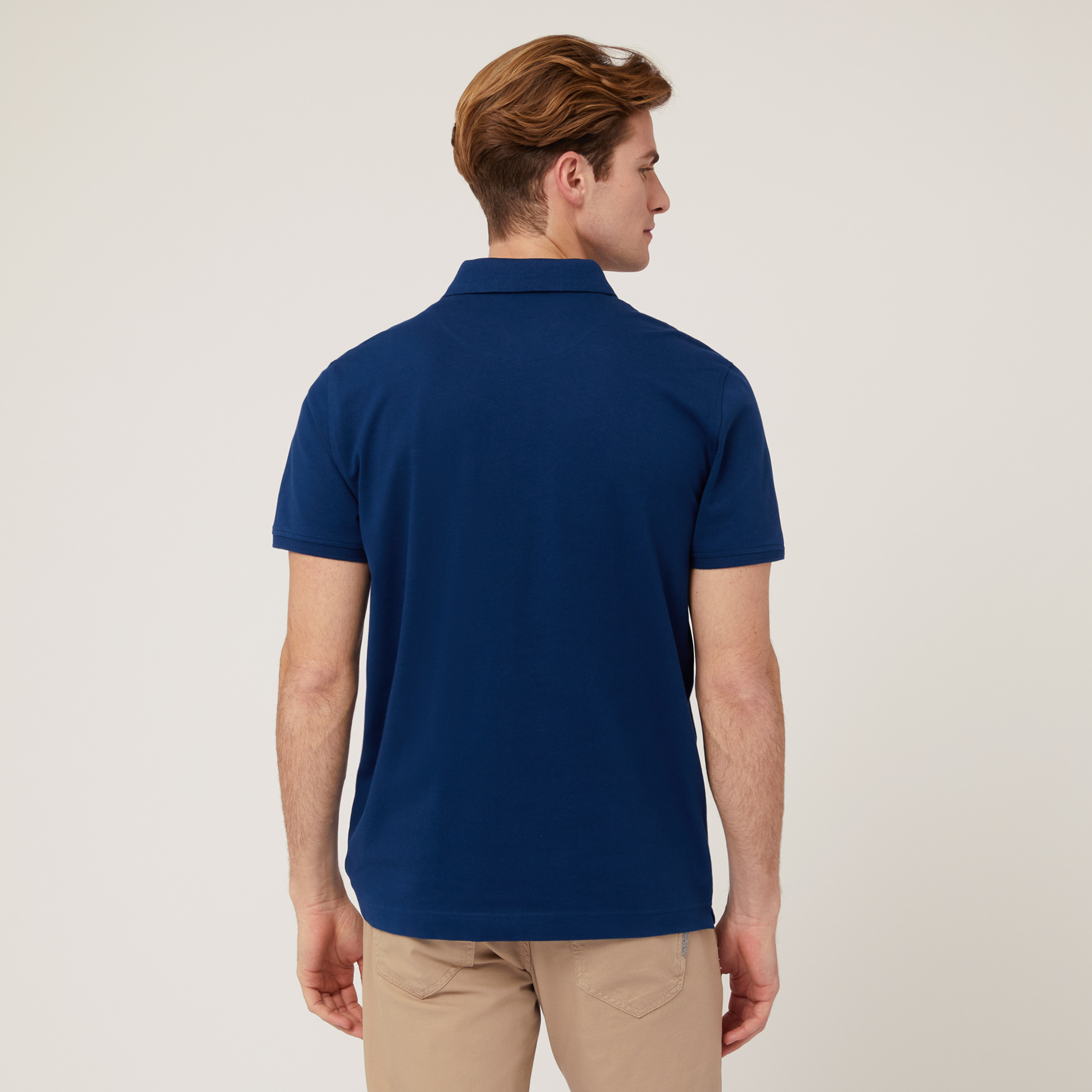 Ribbed Polo with Collar, Light Blue, large image number 1