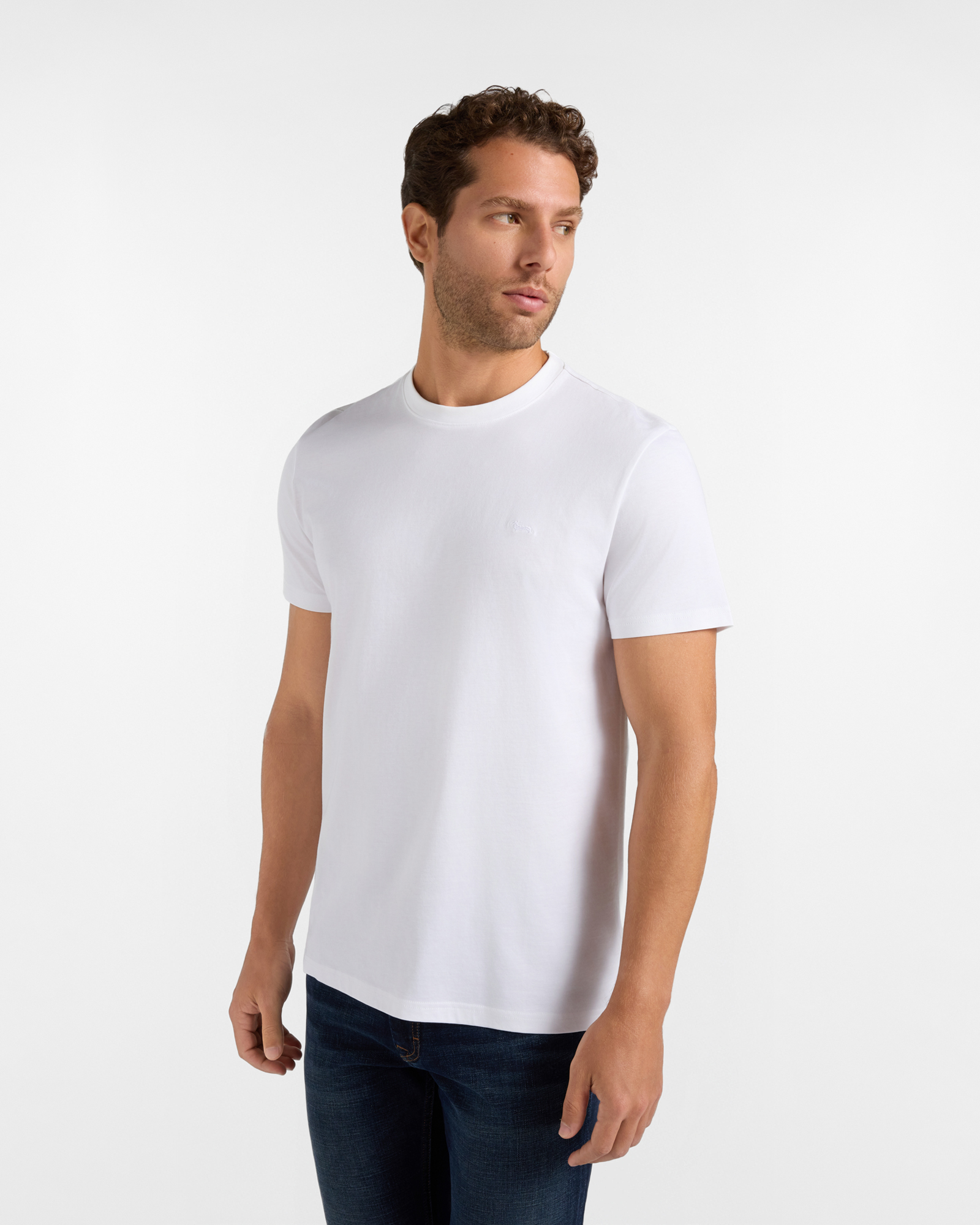 Camiseta de hombre Supima&reg; premium en 100 % puro algod&oacute;n blanco corte regular