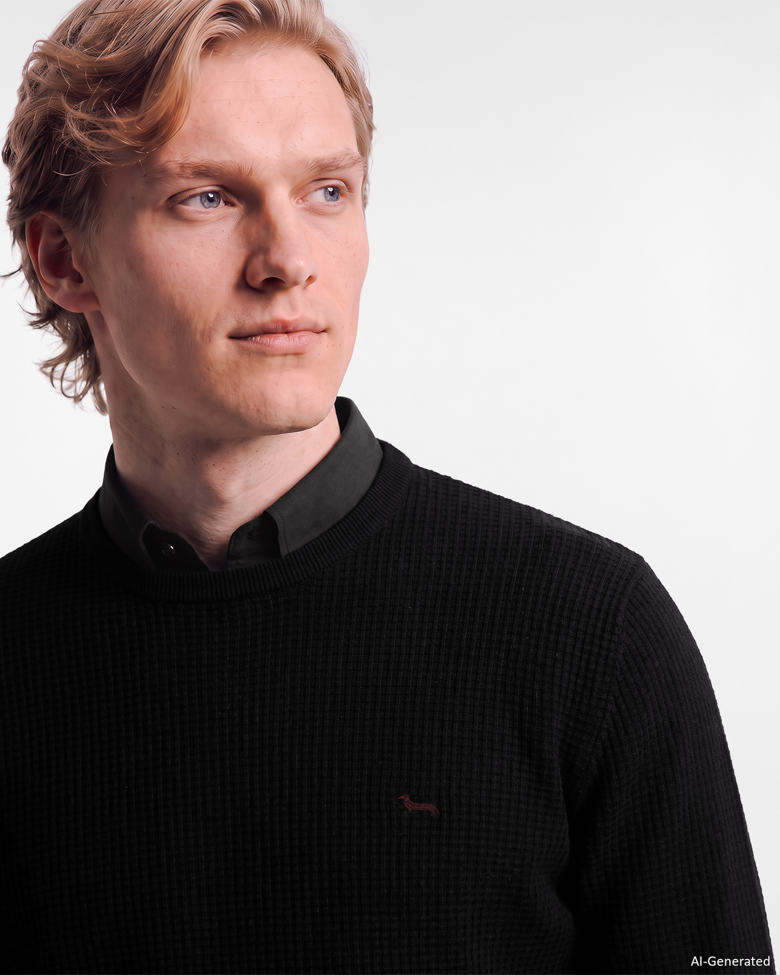 Maglia Uomo in misto lana e cotone Regular Fit Made in Italy, NERO, large