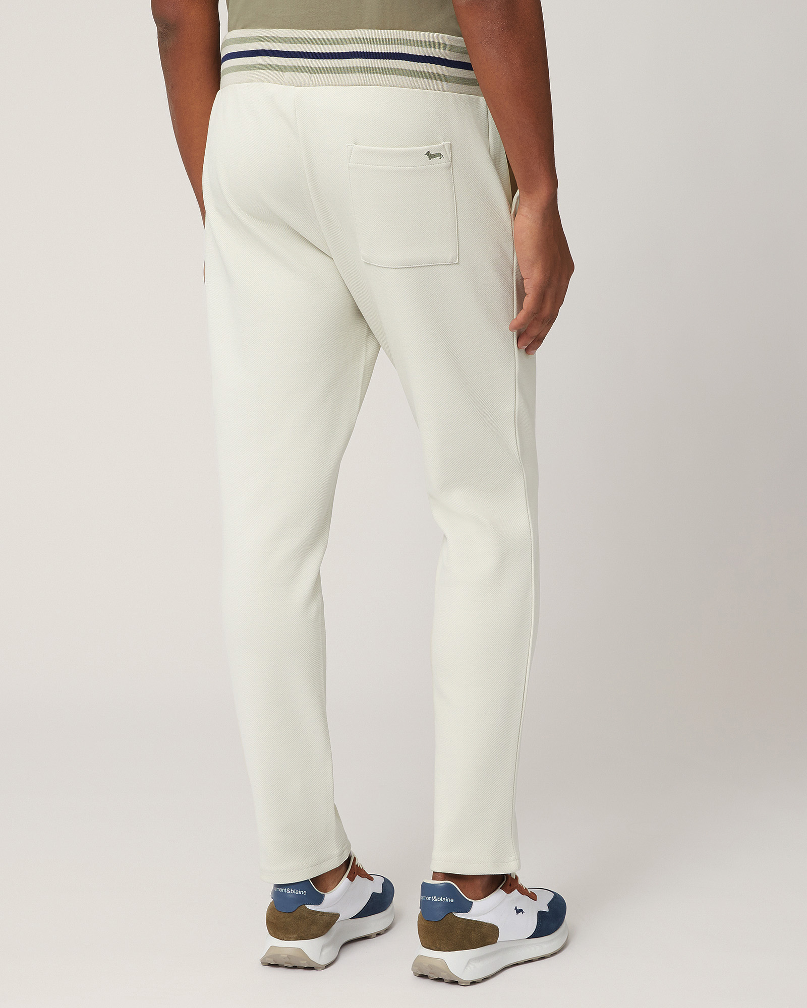 Pantalones con cintura a rayas, Beige, large image number 1