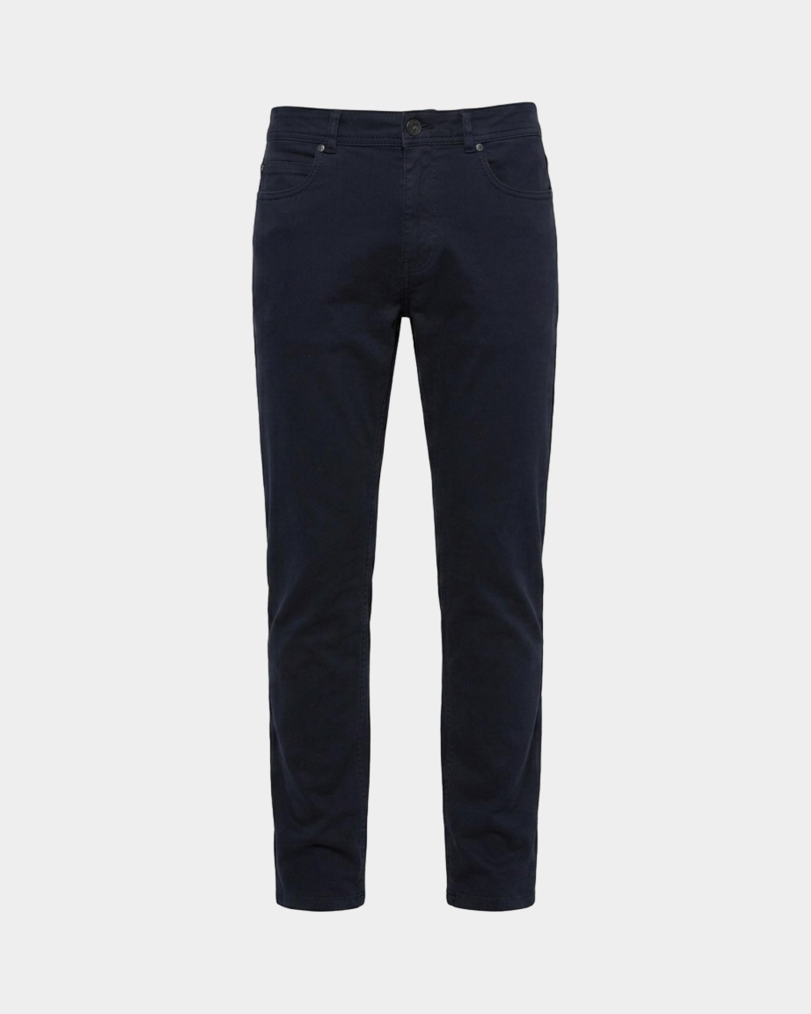 Pantalone HBJ Uomo 5 Tasche Narrow Fit in Gabardina di Cotone Stretch, BLU SCURO, large