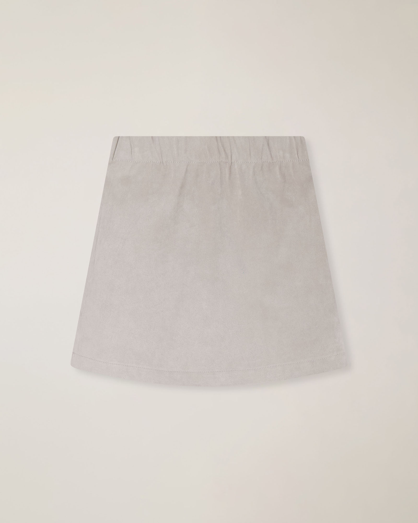 Eco-leather skirt with embroidered logo, Pearl Grey, large image number 1