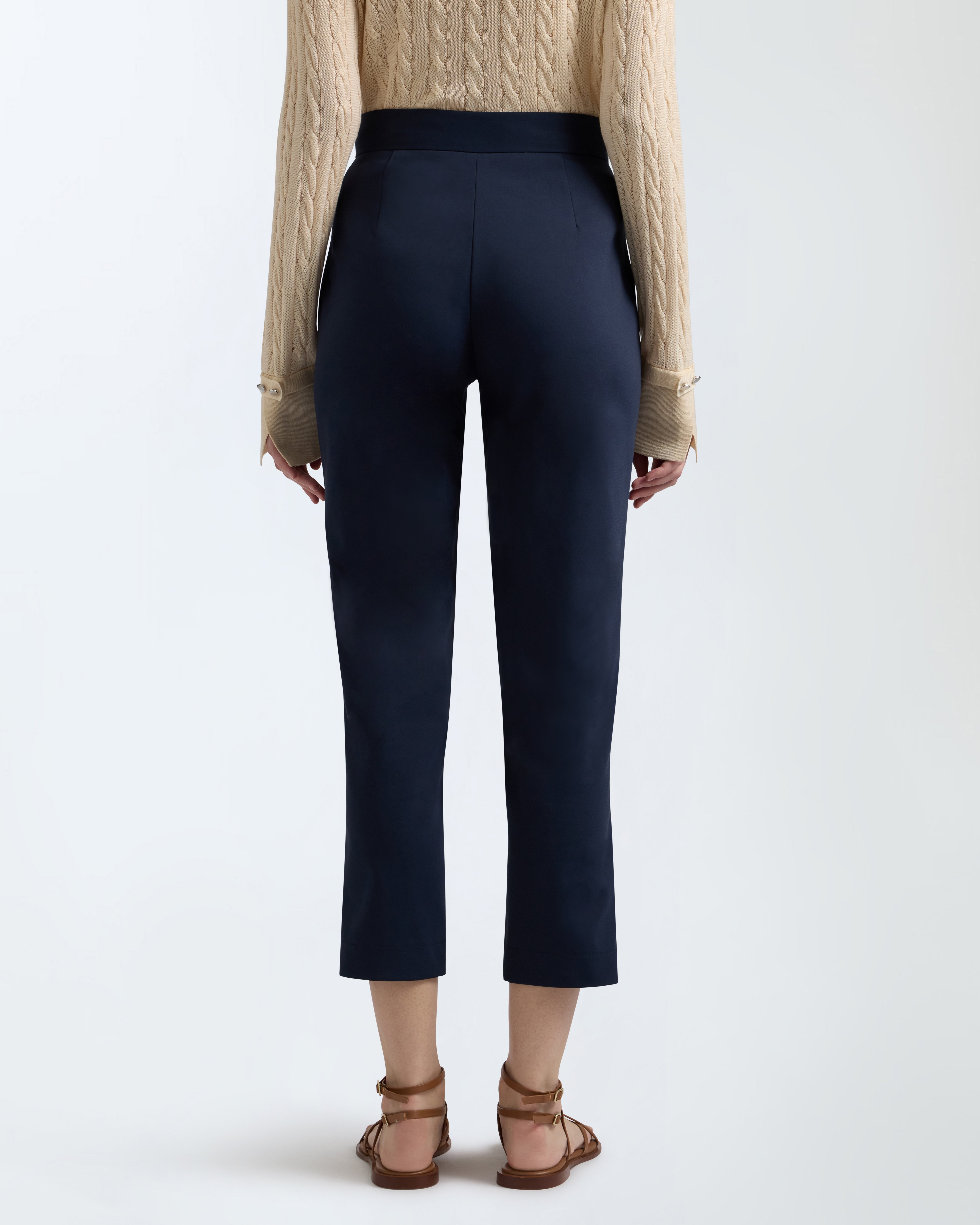 Women's slim pants with slits at the bottom