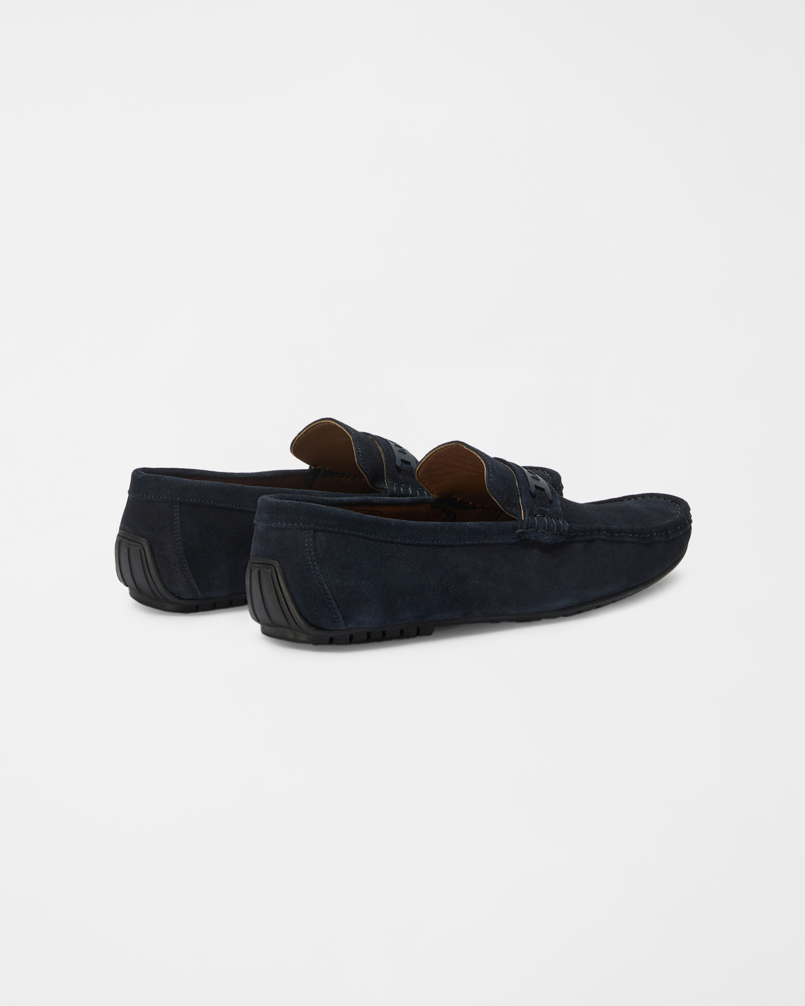 Driver Shoes in Suede con Morsetto Iinciso, Blu scuro, large image number 2