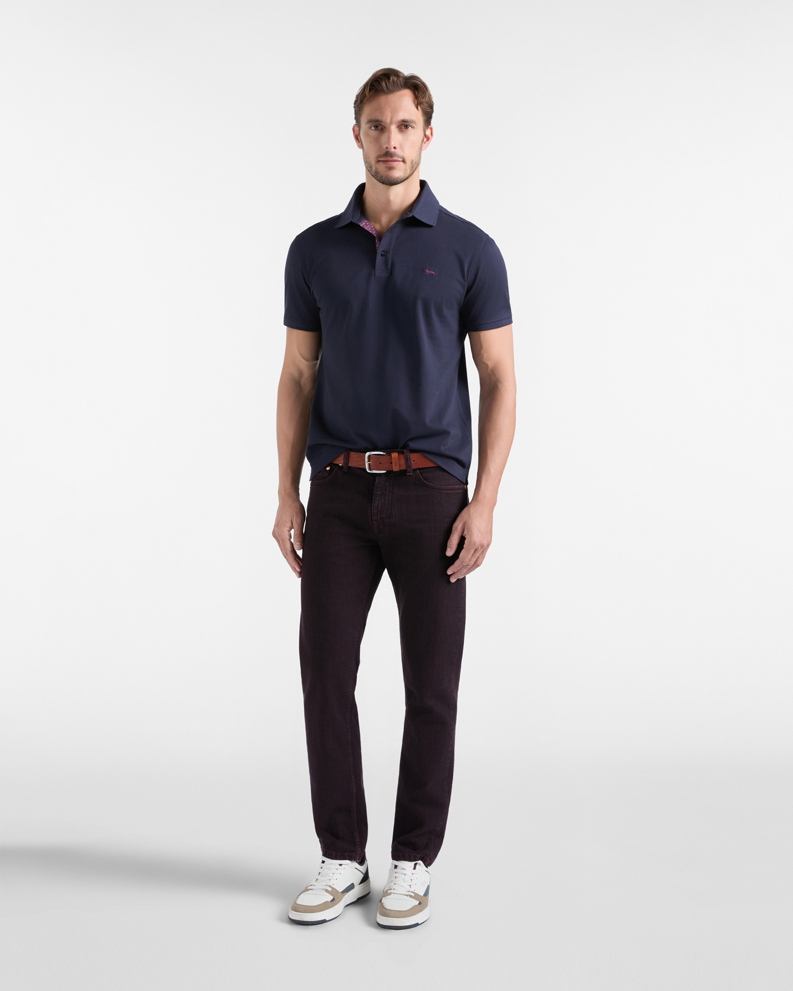 Men's short-sleeve 100% pure cotton piqu&eacute; polo shirt, NAVY BLUE, large image number 3