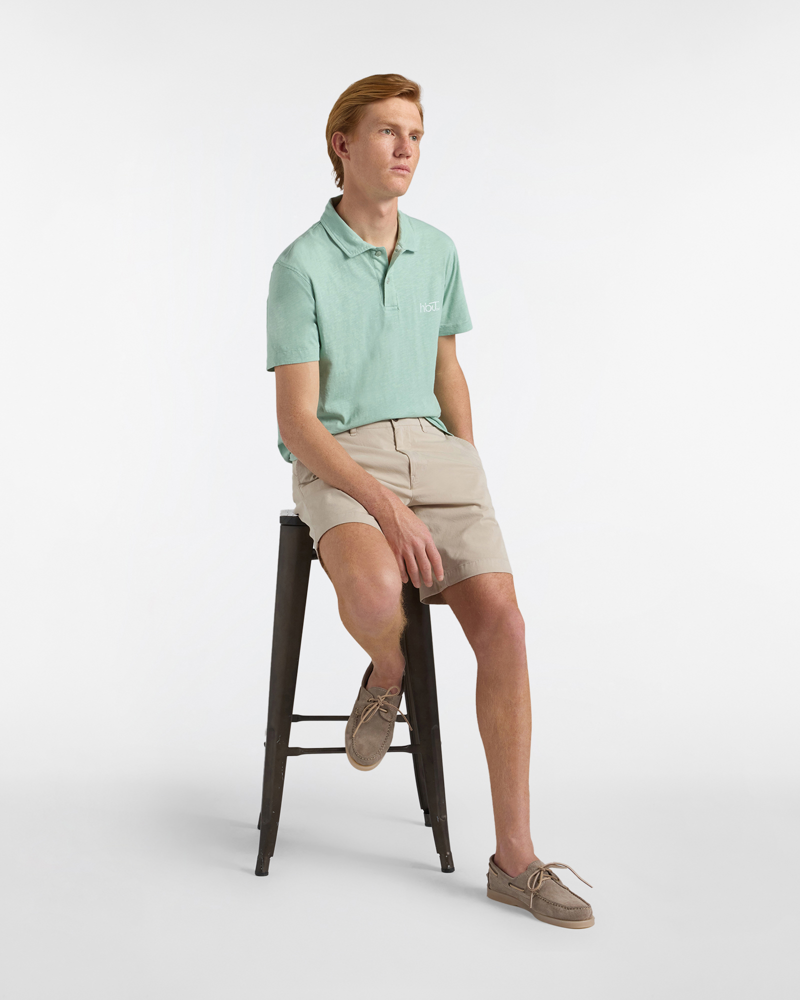 Polo uomo regular fit tinta unita collo classico, Verde chiaro, large image number 3