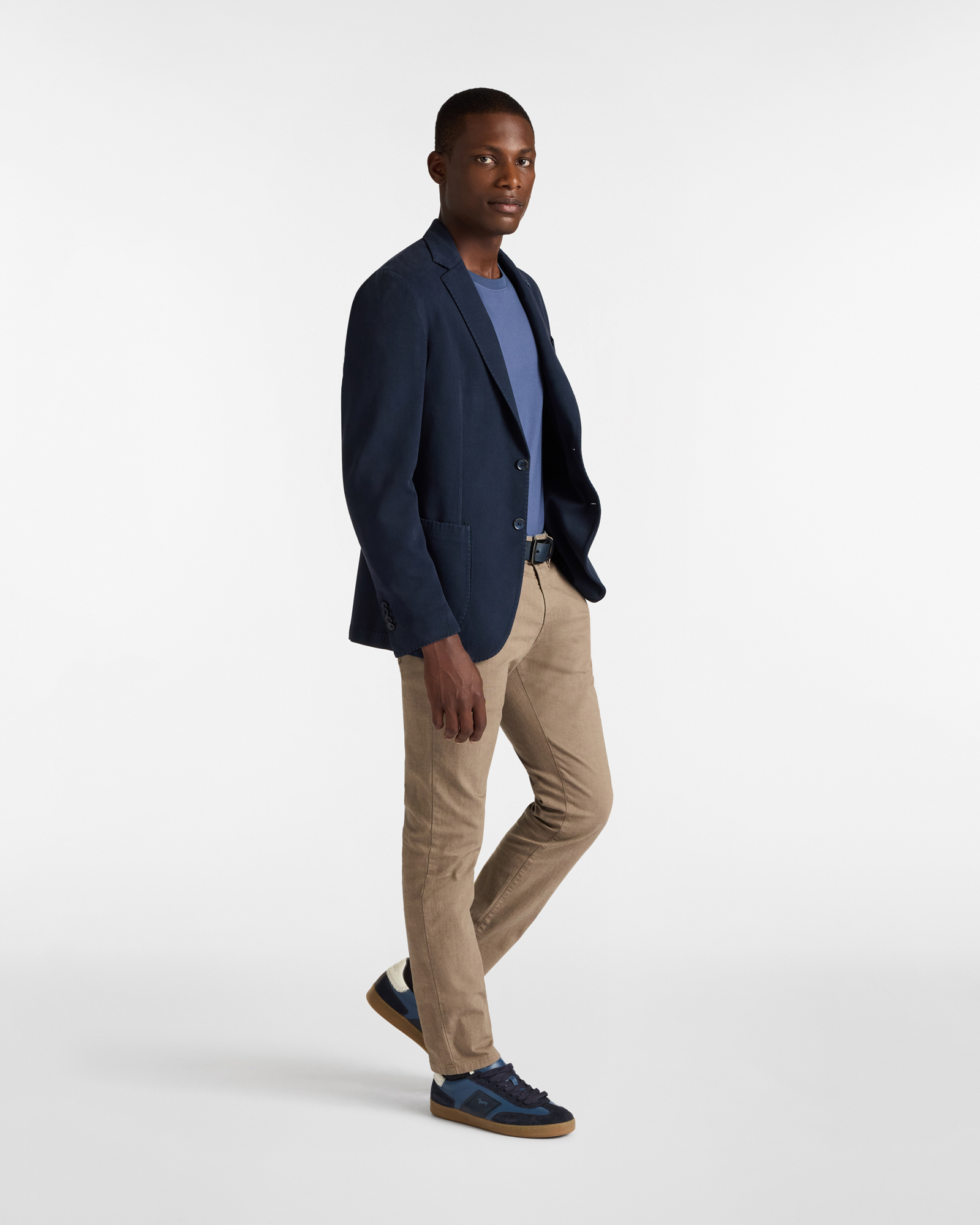 Single-Breasted Jacket in Cashmere Blend, Navy Blue, large image number 3