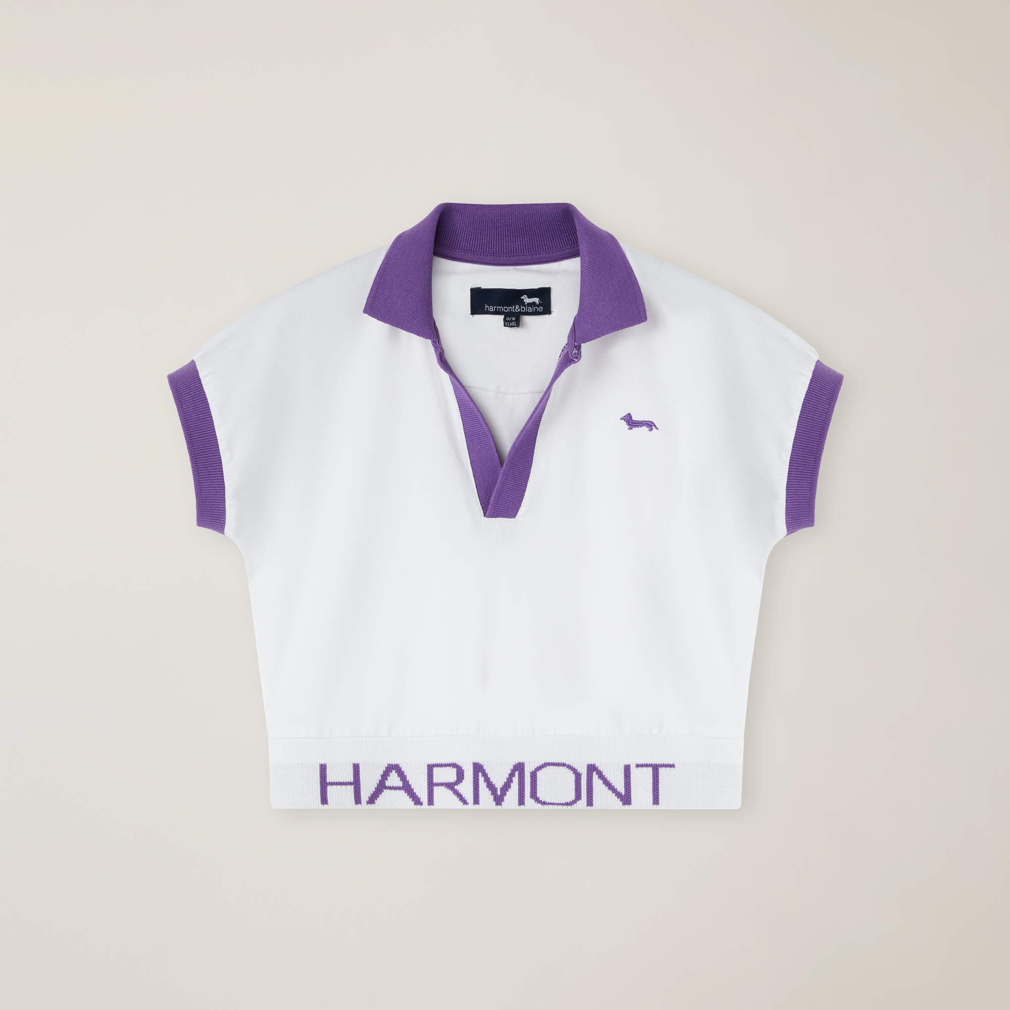 Jersey polo with logo inlay, White, large image number 0