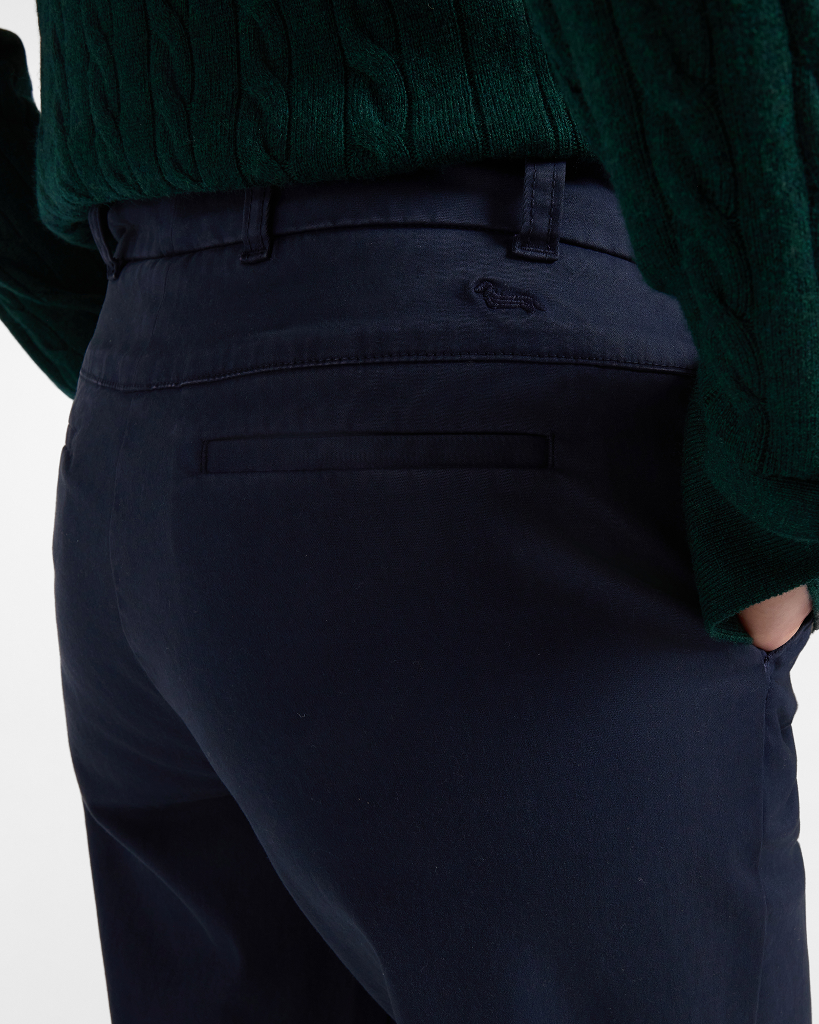 Women&rsquo;s dark  stretch cotton chino trousers, NAVY BLUE, large image number 2