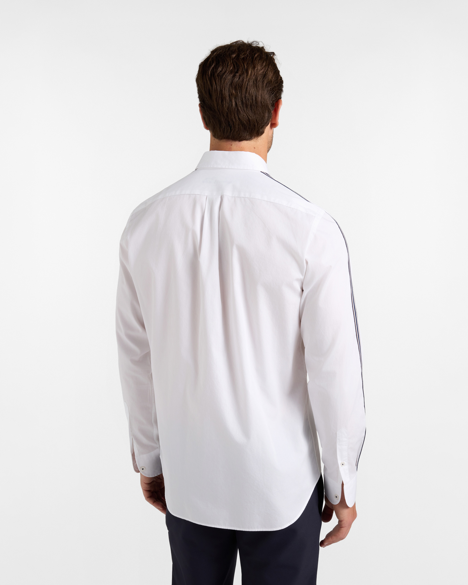 Men's regular-fit  peach poplin shirt with ribbon, WHITE, large image number 2