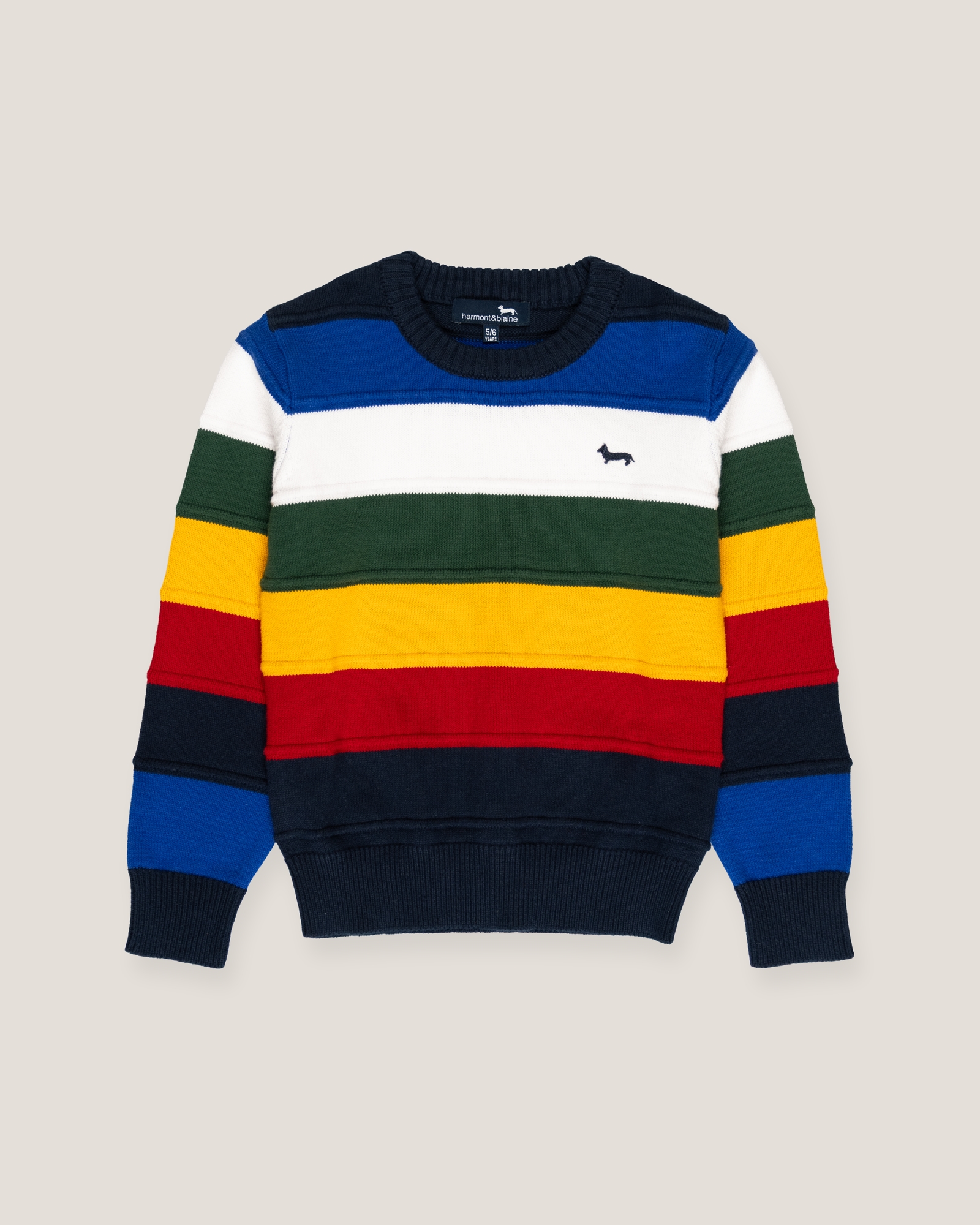 Multicolor striped crewneck sweater