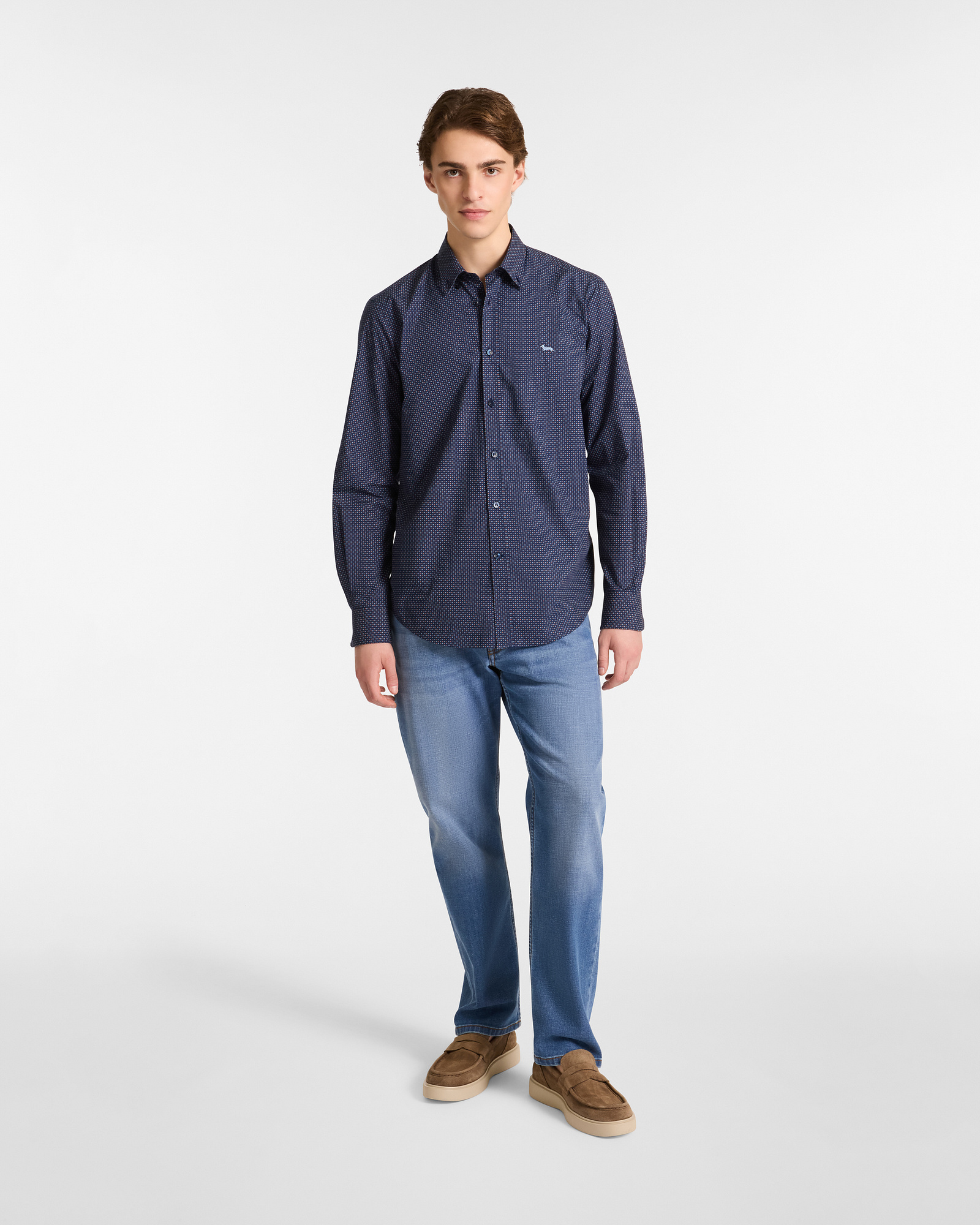Camisa con Motivo de Corbatería, Azul Navy, large image number 2