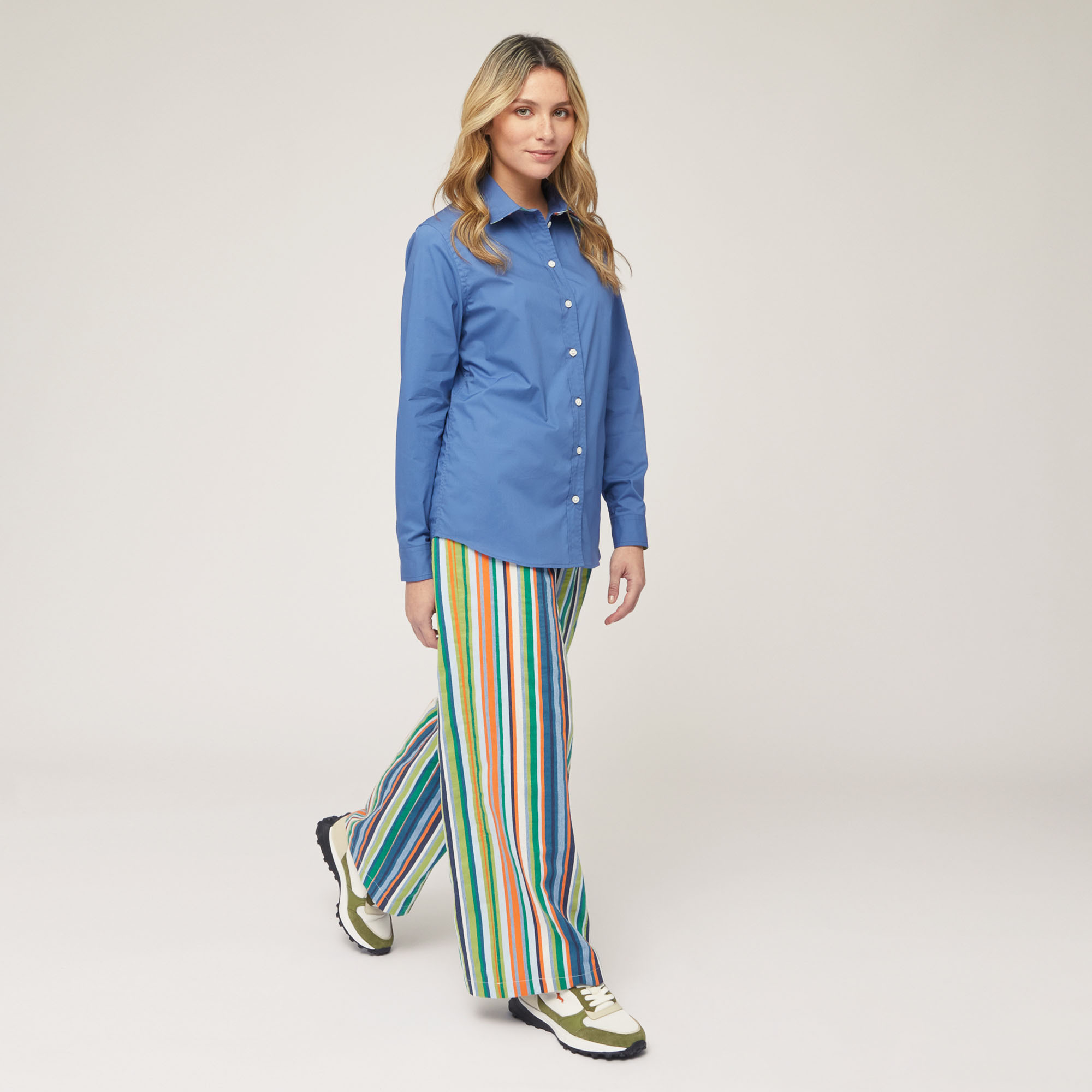 Striped Trousers with Laces, Green, large image number 3