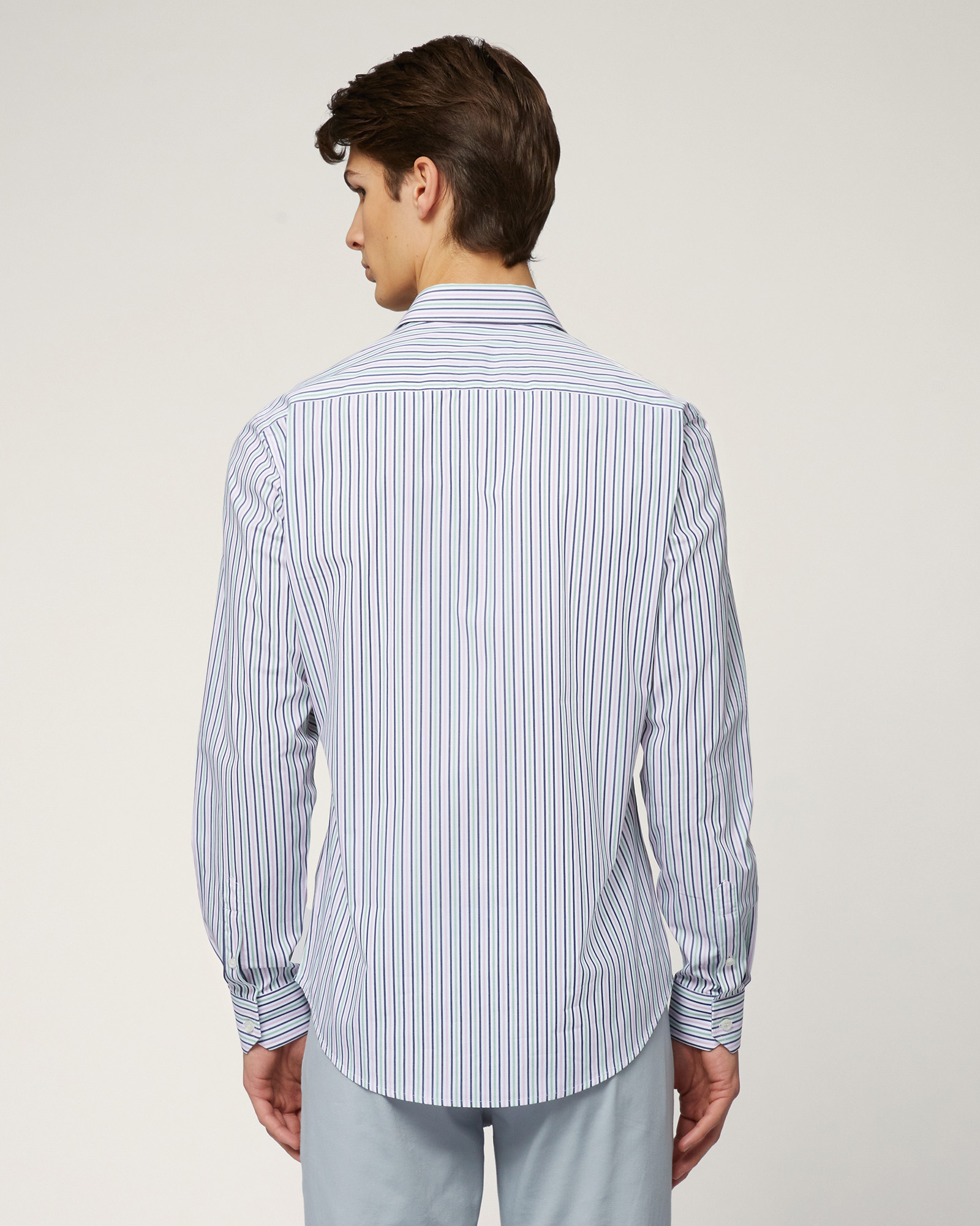 Camicia Rigata In Cotone